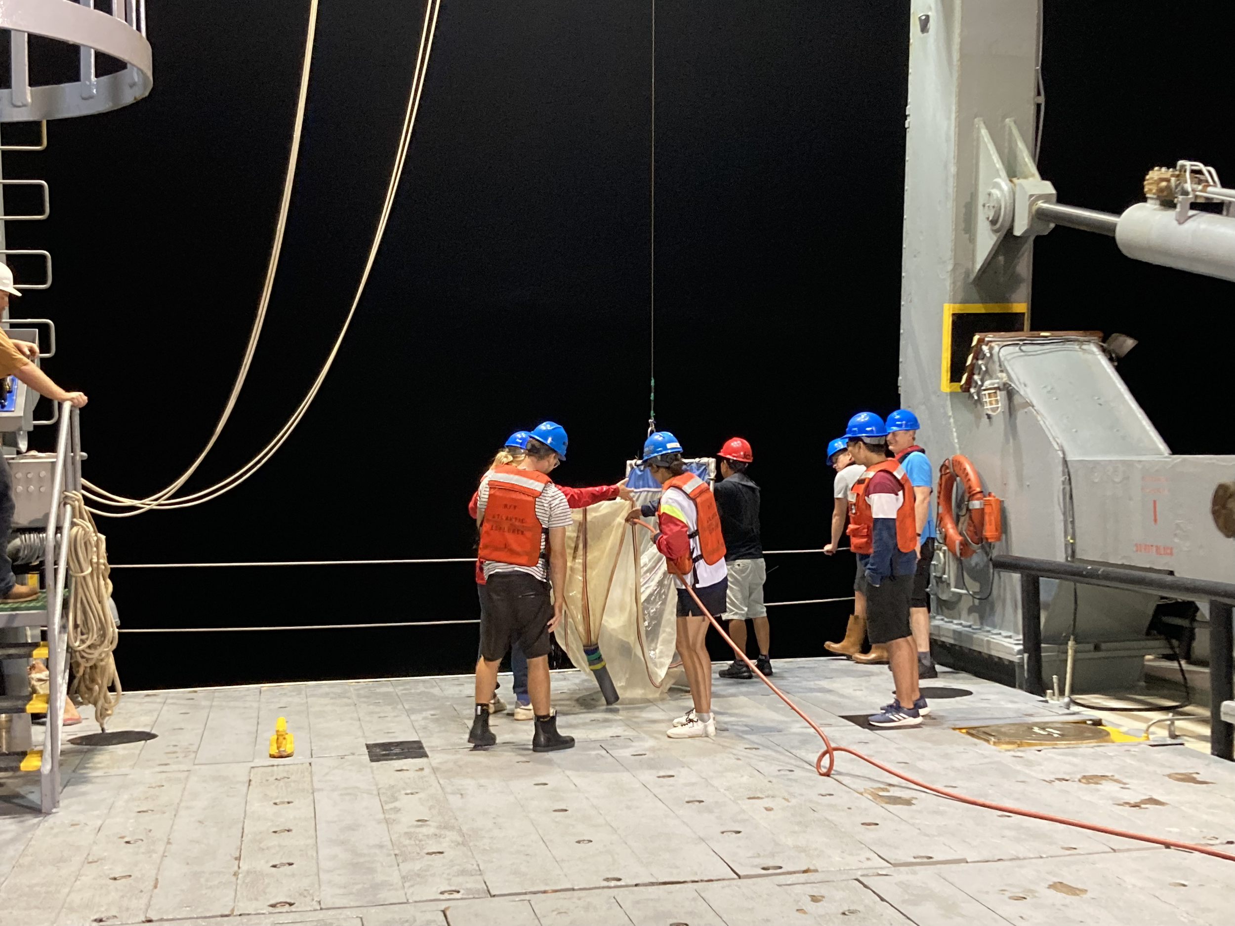 Taking CDT measurements onboard the RV Atlantic Explorer, Sargasso Sea, Bermuda