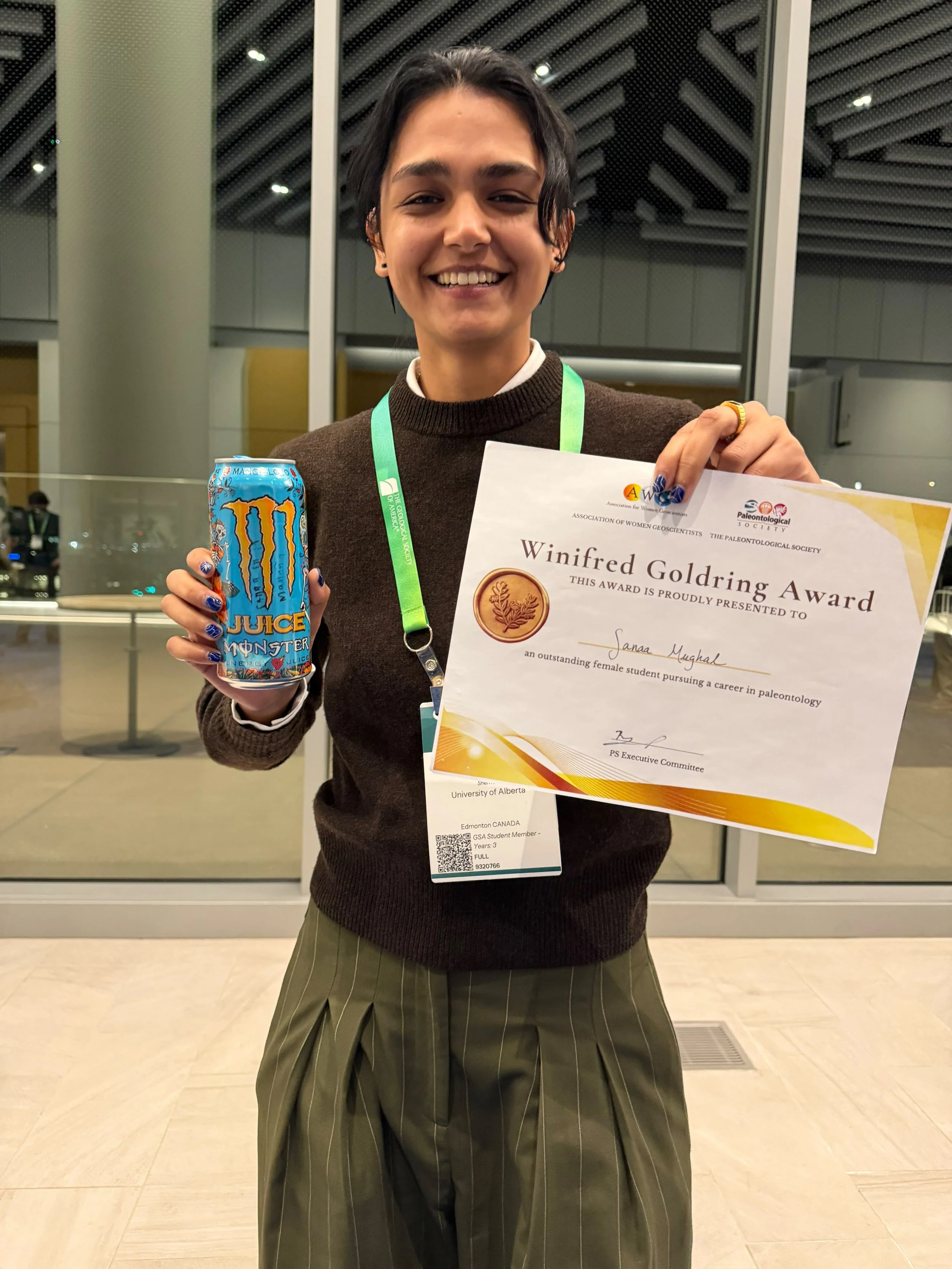 Awarded the Winifred Goldring Award at GSA 2026