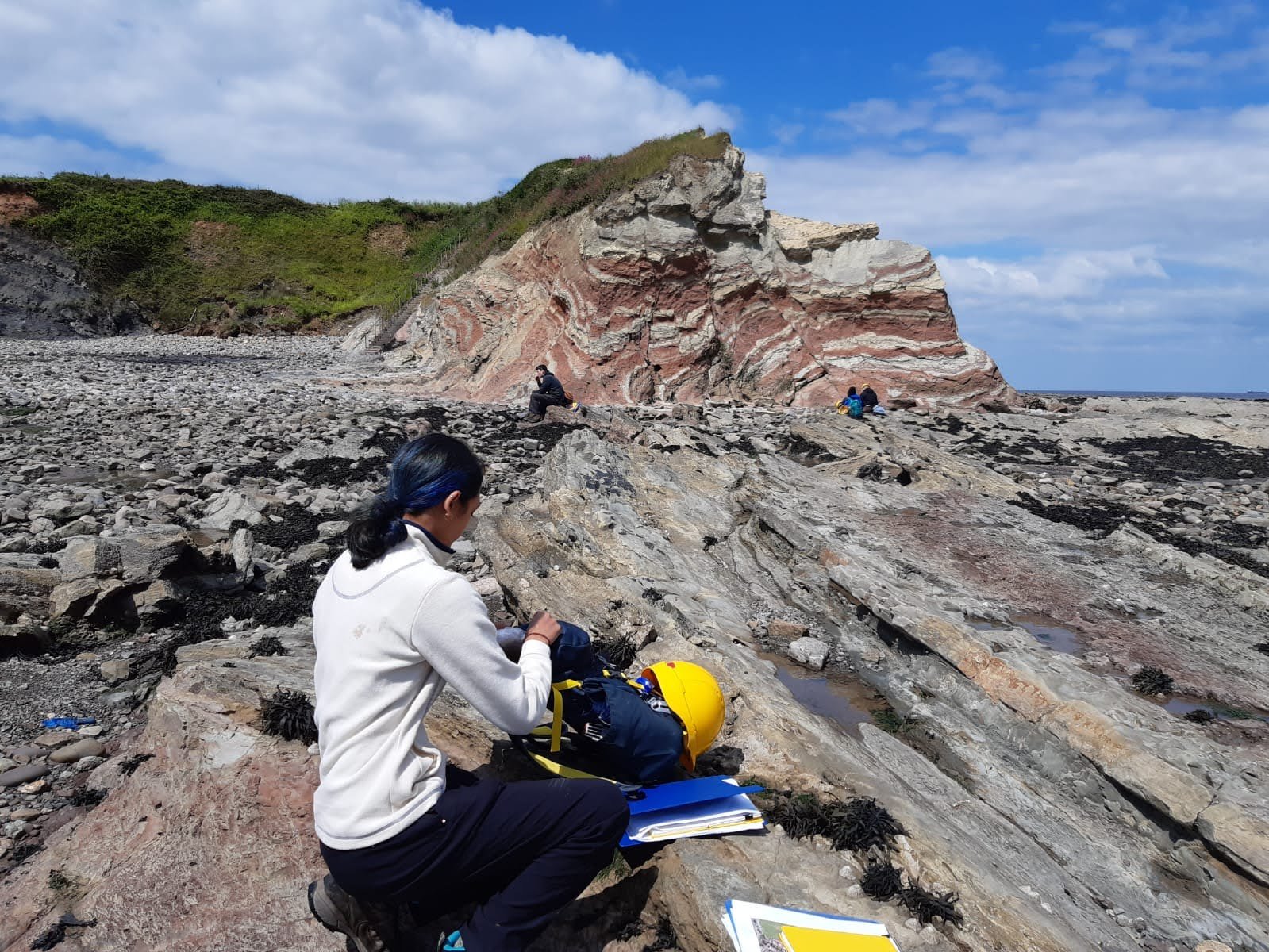 Studying structural geology, Cornwall, UK
