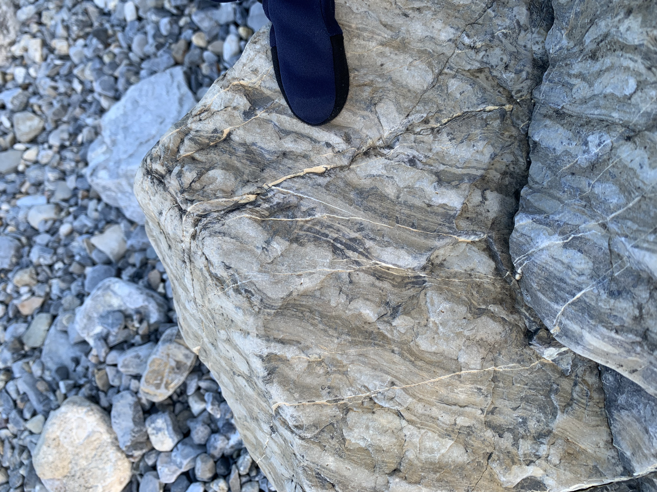 Cool sedimentary structures by Abraham Lake, Nordegg, AB, Canada
