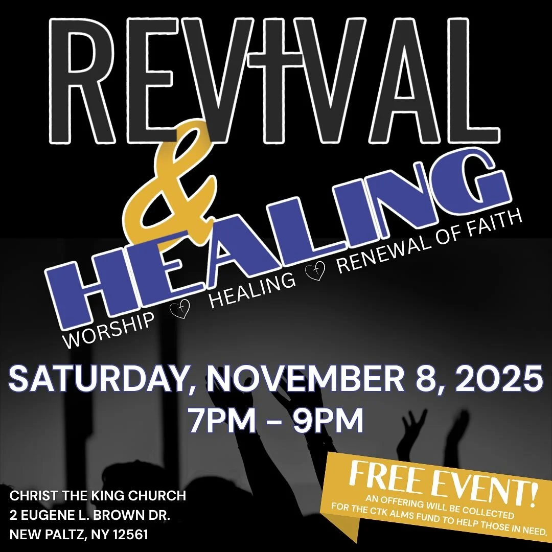 Join us for an evening of worship and prayer as we seek the Lord at Christ the King and in our greater Hudson Valley community. 

All are welcome at this free event, so bring your friends, family, acquaintances, coworkers, and anyone else who needs T