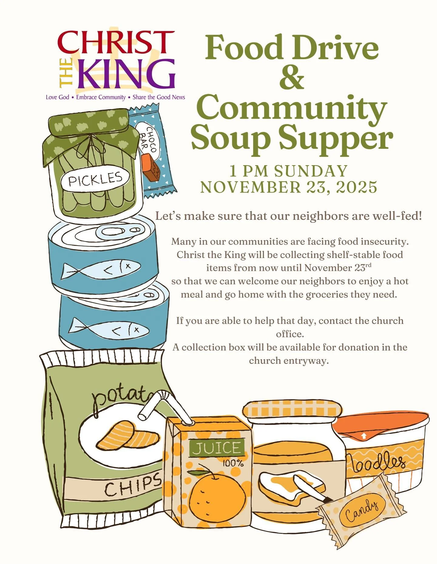 Together, let&rsquo;s make sure every neighbor feels the love of Christ through full hearts and full bowls!