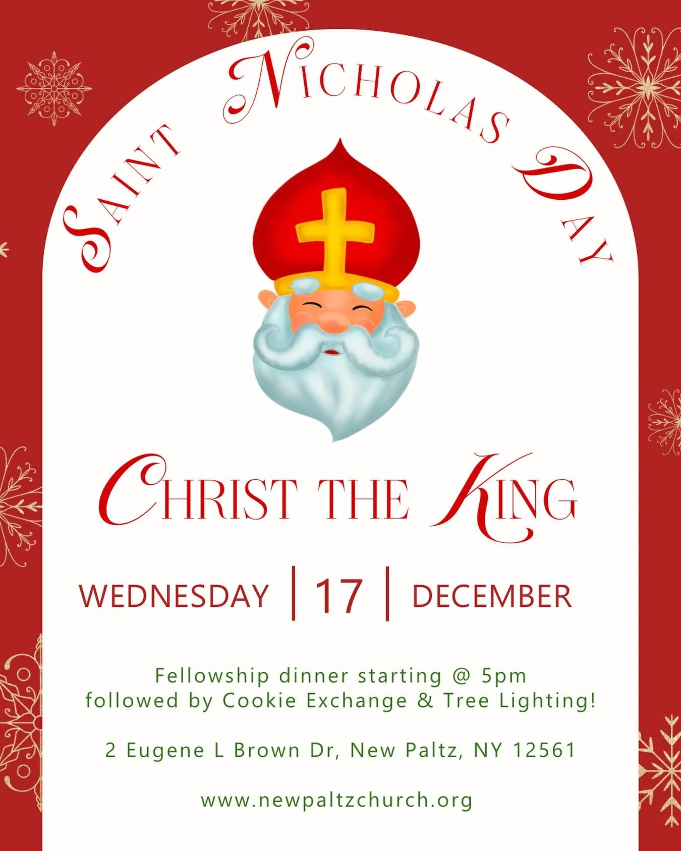 Join us tonight for an evening of faith, fellowship, cookies, and Christmas cheer 🎄✨
Saint Nicholas Day at Christ the King &mdash; all are welcome!