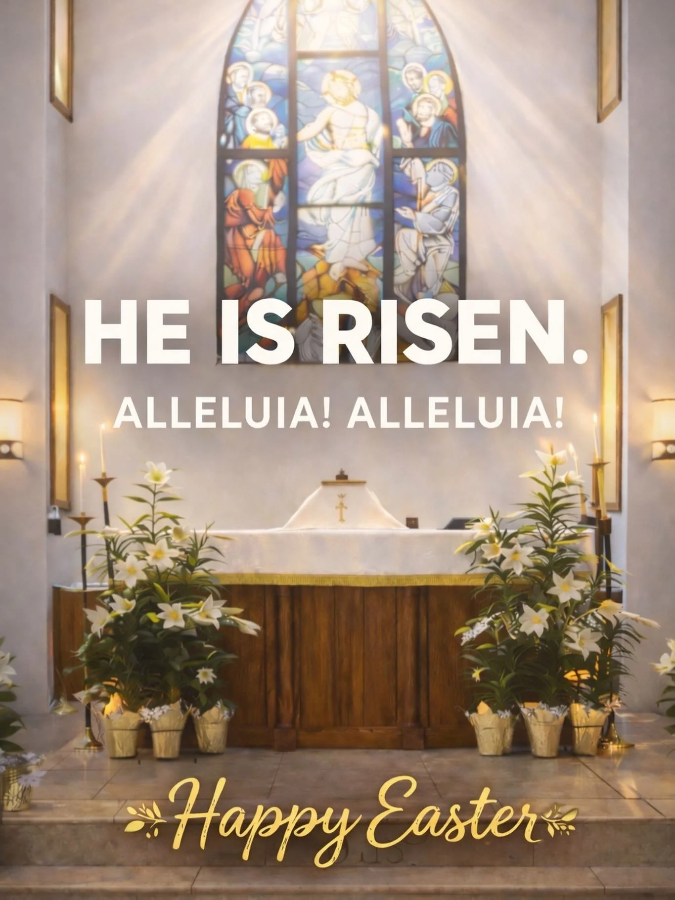 Alleluia! Alleluia! Christ is risen! May His light renew your spirit and lead you in faith, hope, and love.

Join us for Easter Morning:
&bull;9:00am Bring Something Eat Something Breakfast
&bull;10:00am Easter Mass ✝️
&bull;11:30am Coffee Fellowship