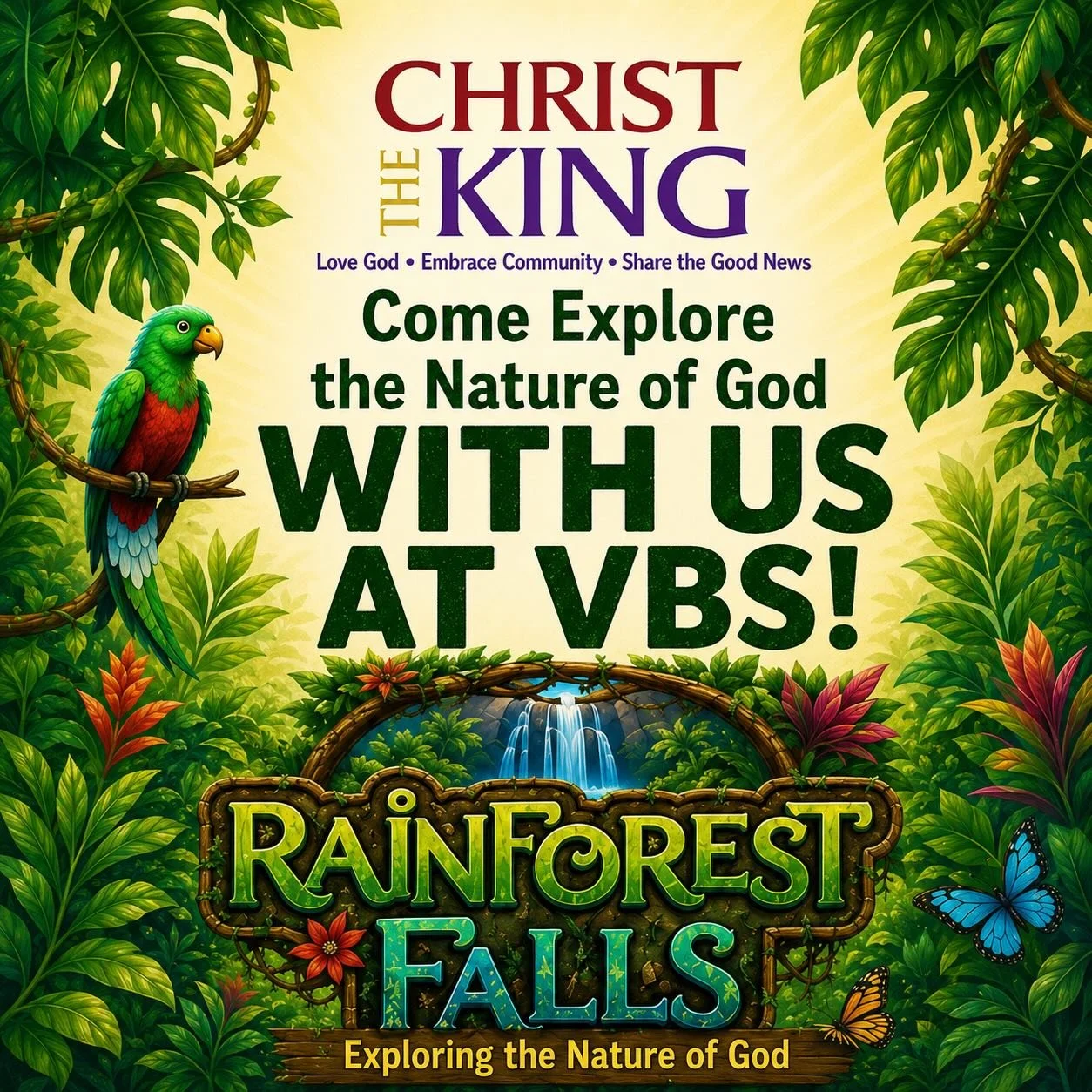 🌴It&rsquo;s time to register for Rainforest Falls VBS!🌴

From music and games to faith and adventure, it&rsquo;s going to be an amazing time exploring the nature of God together!

📅 June 29 &ndash; July 3
⏰ 9am&ndash;12pm
📍 CTK, New Paltz

Regist