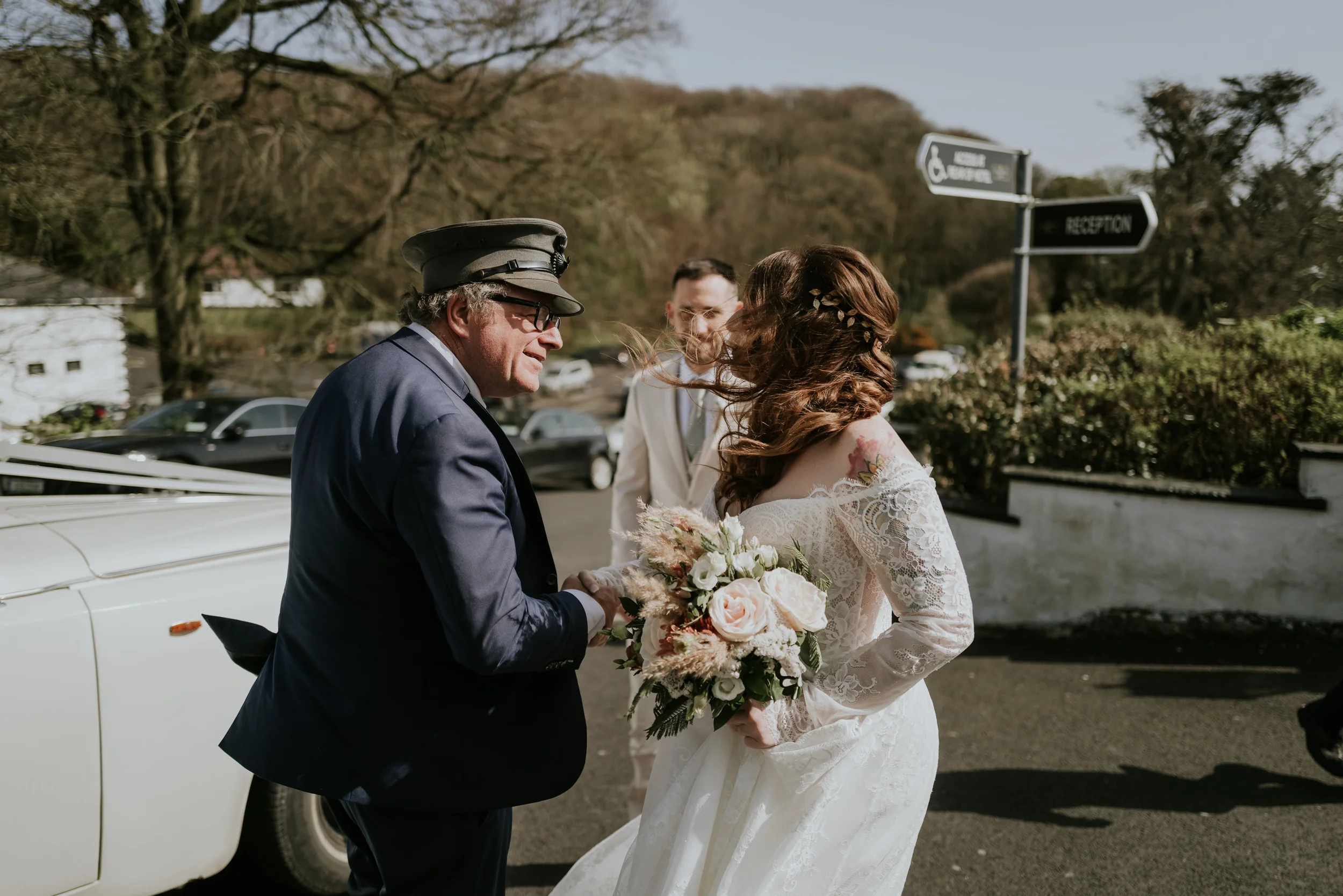 A scenic view of the Cliffs of Moher elopement ceremony in progress