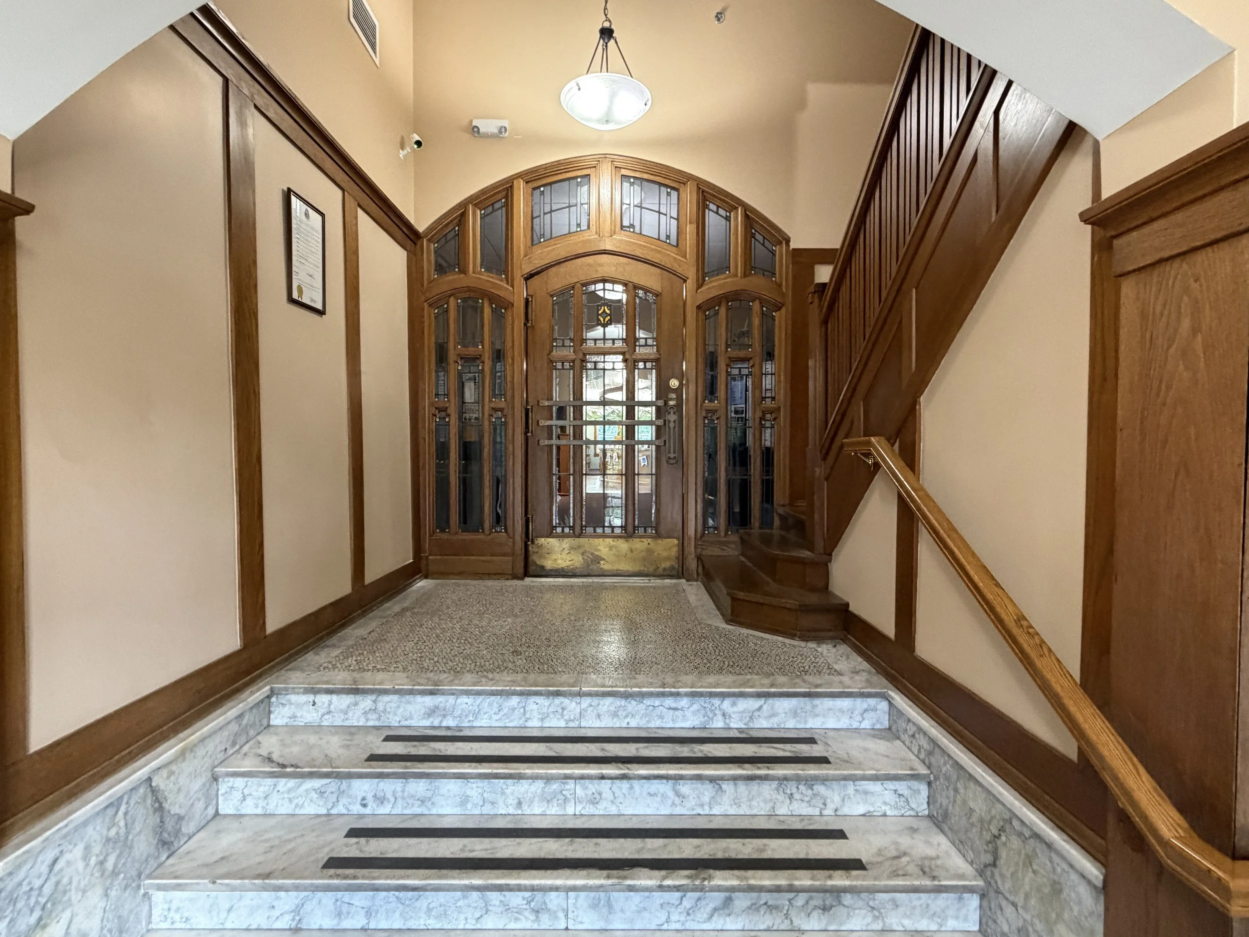 Vestibule as it looks today. Photo was taken in 2026.