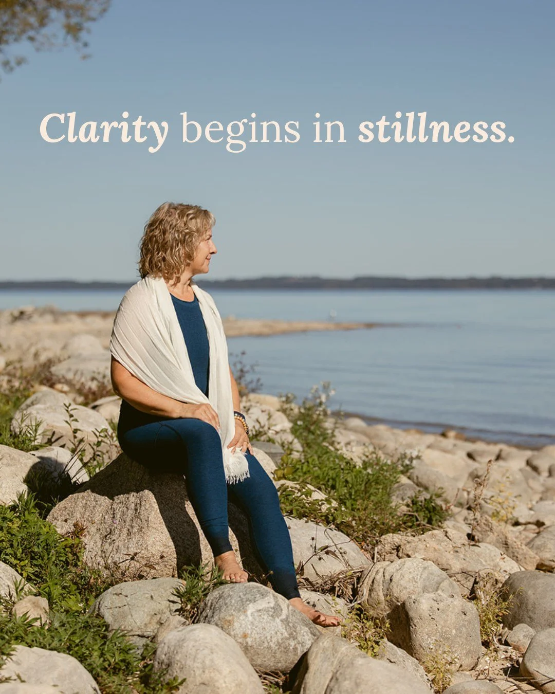 Clarity begins in stillness. 🌿

This image was part of a summer photo shoot with @courtkentphoto &mdash; a reminder I wanted captured on purpose.

Because in business and in life, clarity rarely comes in the noise or the hustle. It comes when we cre