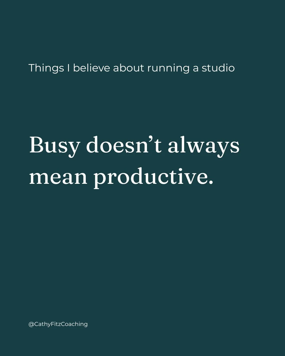 Full days can feel reassuring. They can also hide what isn&rsquo;t actually working.

I&rsquo;ve learned that being busy often means avoiding harder decisions or deeper clarity.

Action step:
Look at your week and circle one task that keeps you busy 