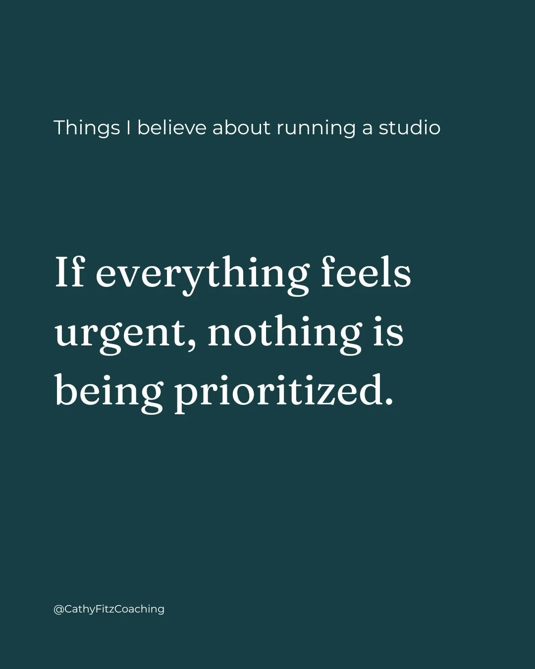 Urgency can become the default when there&rsquo;s no clear focus. Everything feels important. Everything demands attention.

But leadership gets clearer when priorities do.

Action step:
Ask yourself, What actually needs my attention first?
Not loude