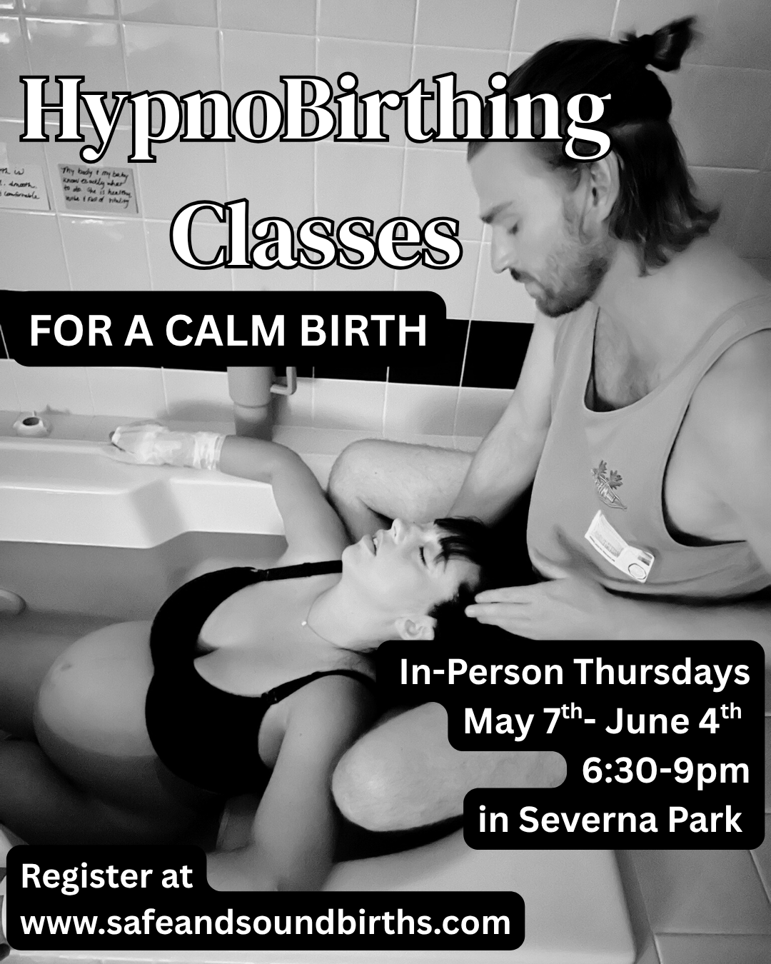 Sarah Austin's HypnoBirthing Classes in person in Severna Park, Maryland.