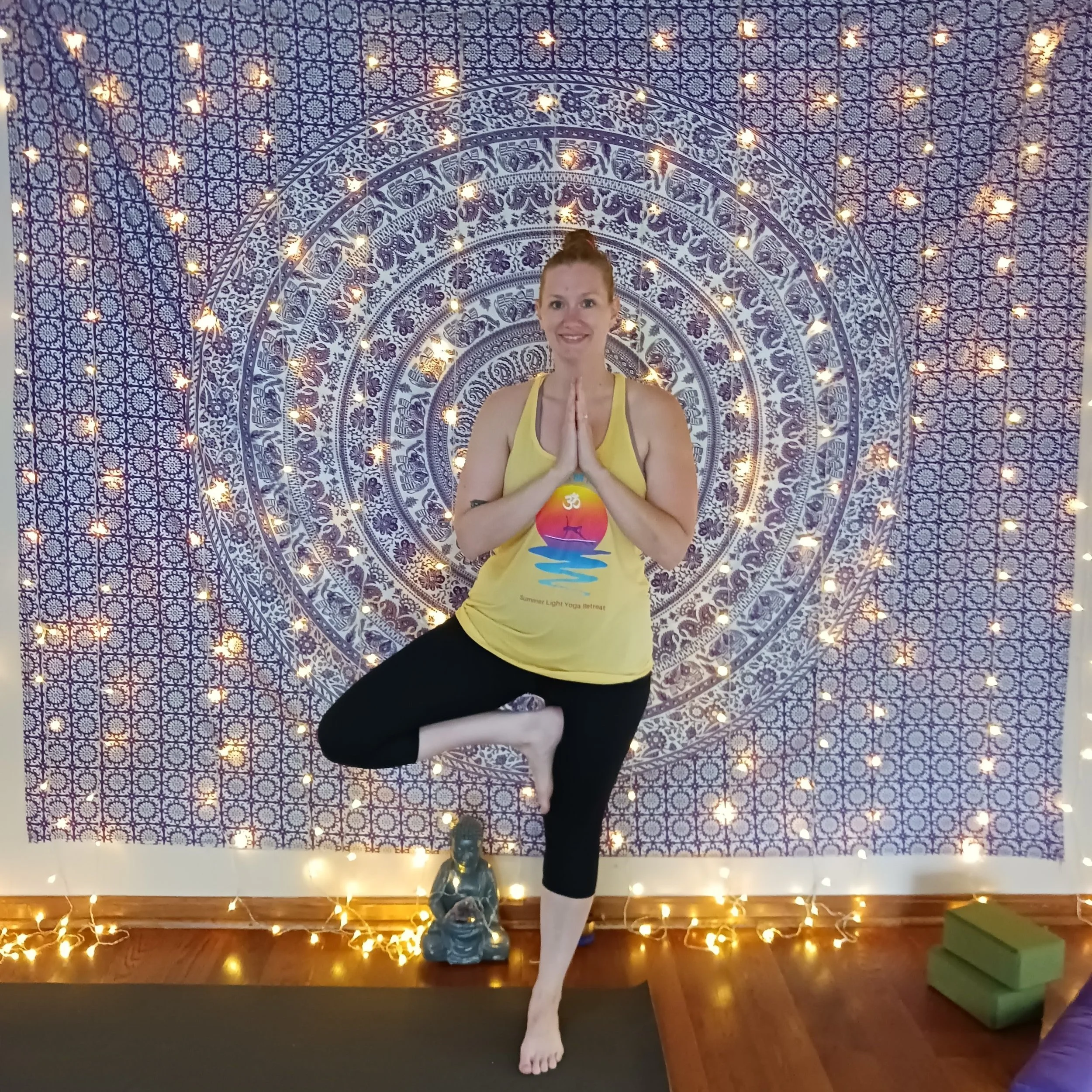 Sarah Austin poses before leaving the retreat to head to birth support in Glen Burnie, MD.