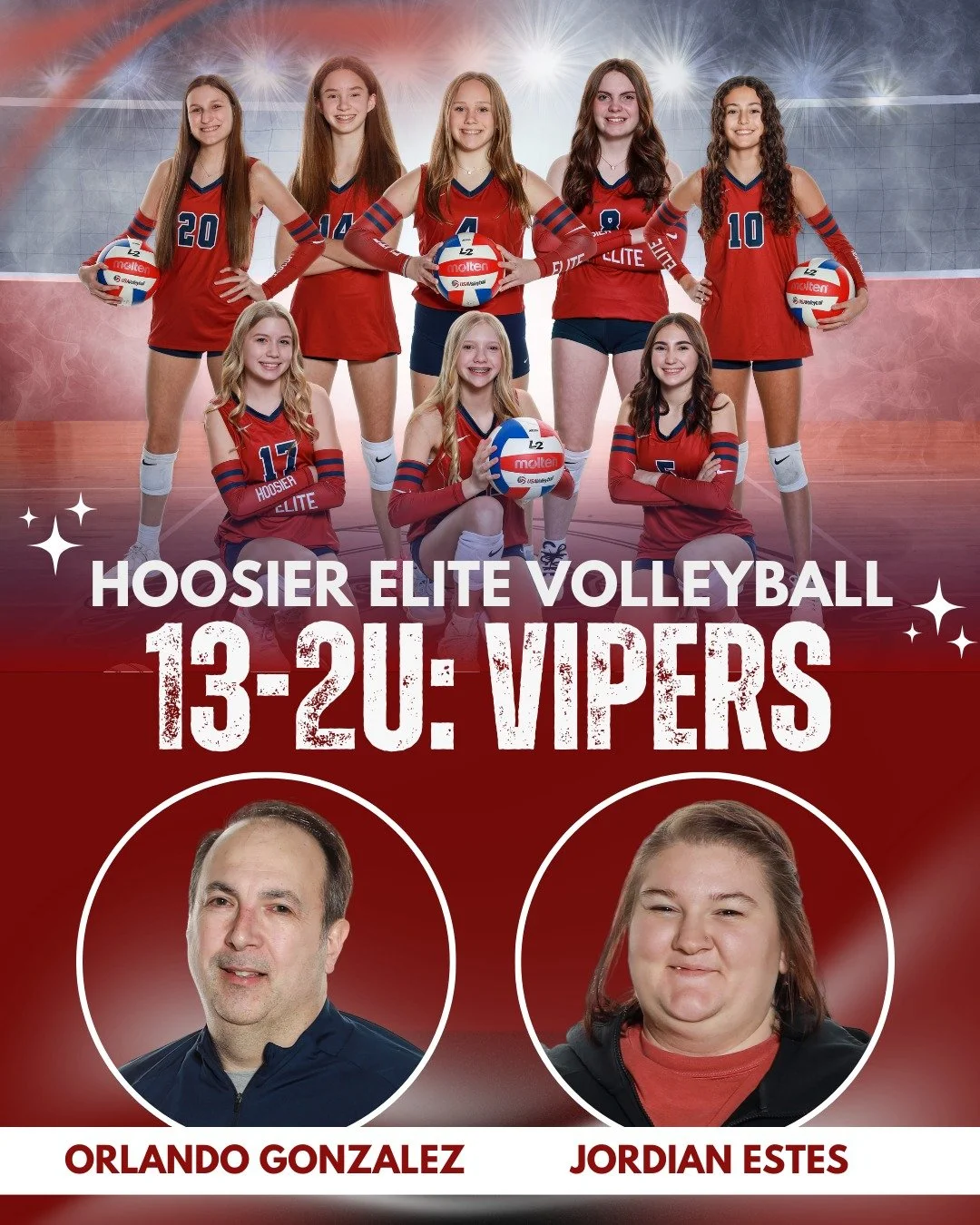 Introducing 13-2U Vipers 🐍🏐

Led by Head Coach Orlando Gonzalez, this team is guided by more than 35 years of coaching experience across every level of the game.

Coach Gonzalez has coached scholastic, club, and collegiate volleyball, including Div