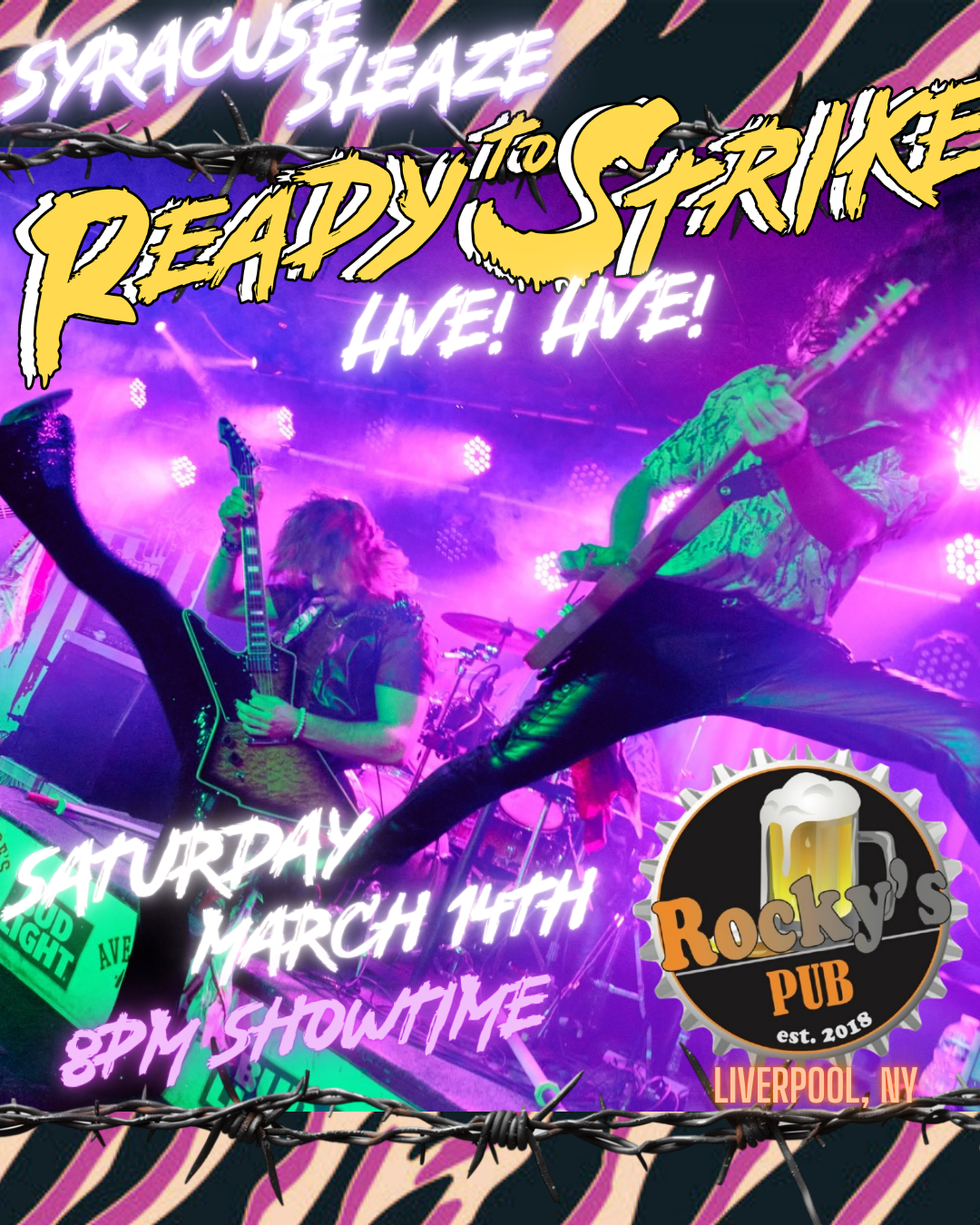 ST. PATTY'S SLEAZE METAL TAKEOVER @ ROCKY'S PUB!