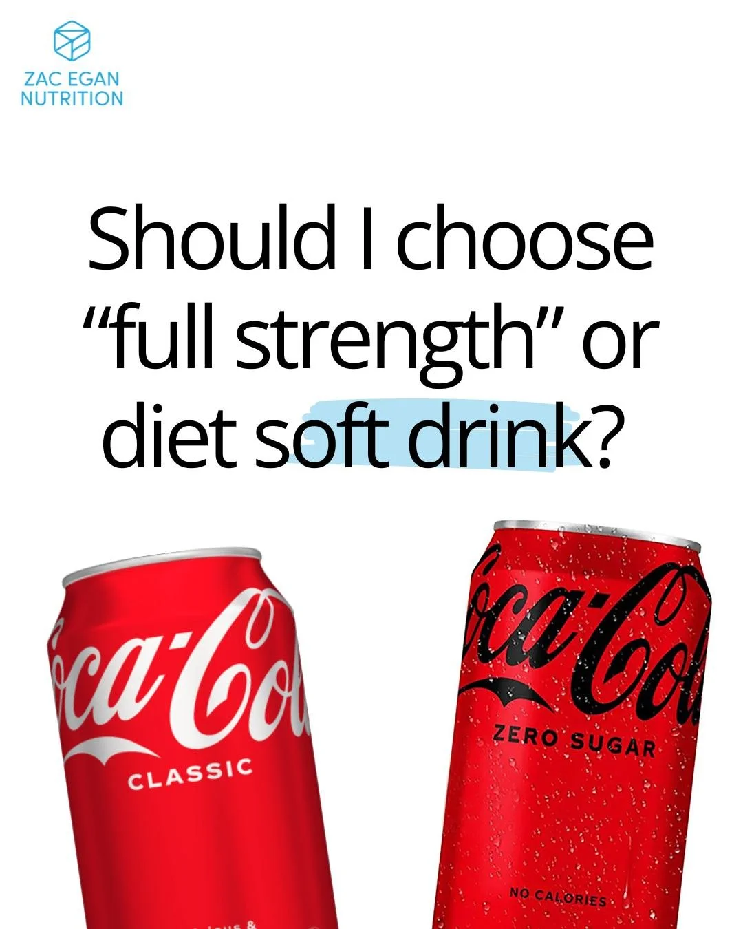 One really common myth I hear is that &ldquo;diet soft drink is worse for you because of all the chemicals they add to replace the sugar.&rdquo;

So&hellip; is there any truth to that?

Let&rsquo;s start by separating the two.

&ldquo;Full strength&r