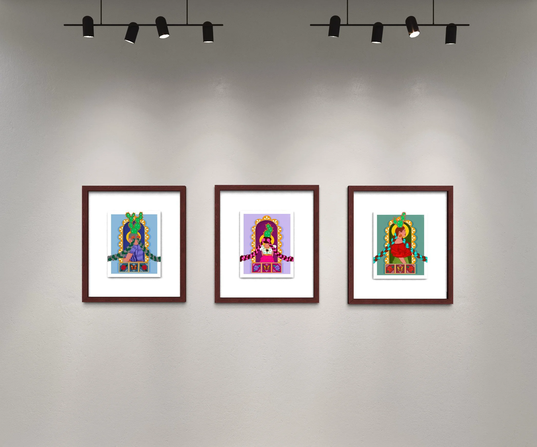 Raíces con Trenzas (All 3 Triptych)