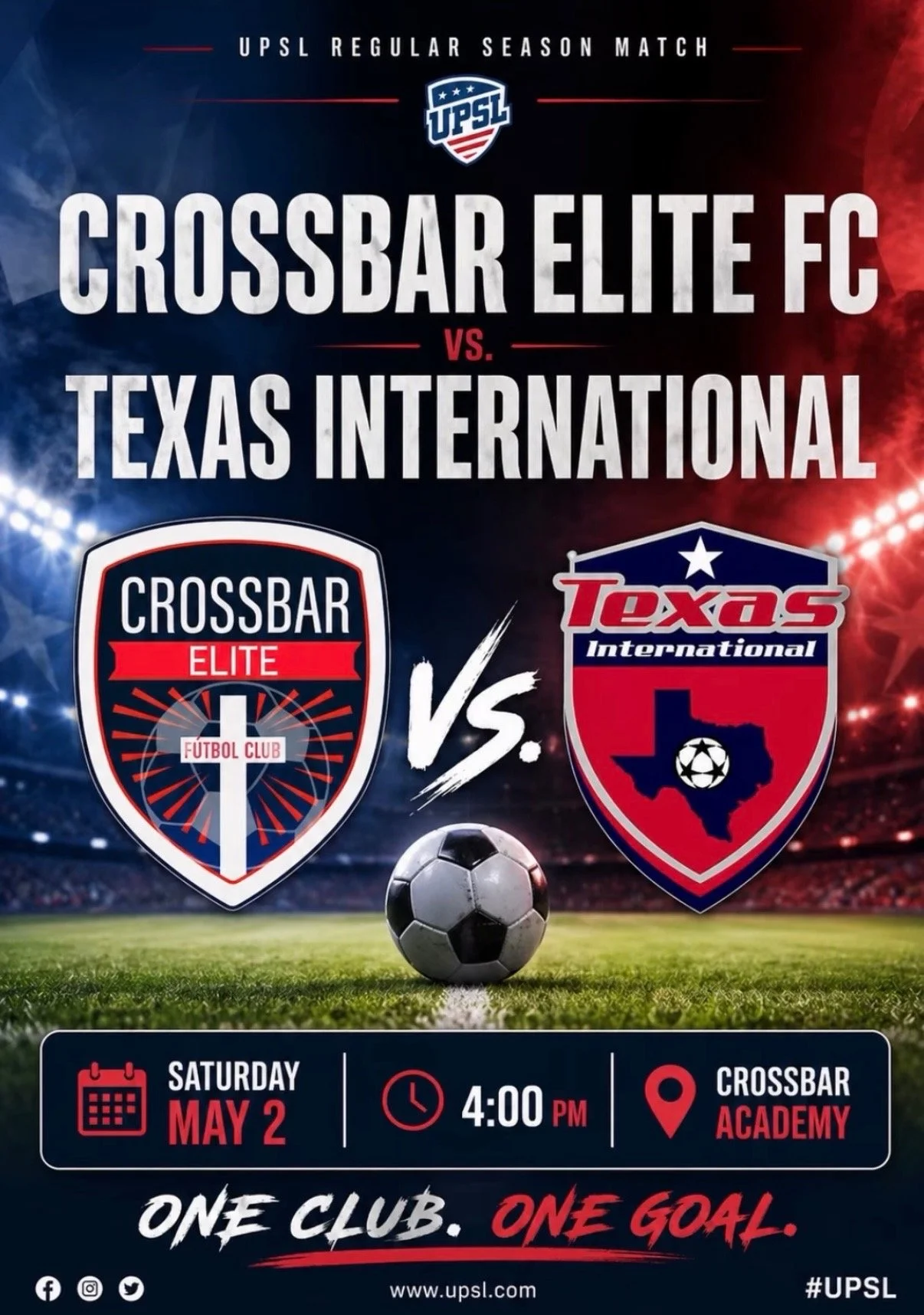 Crossbar Elite FC Faces Early Test Against League Leaders Texas International