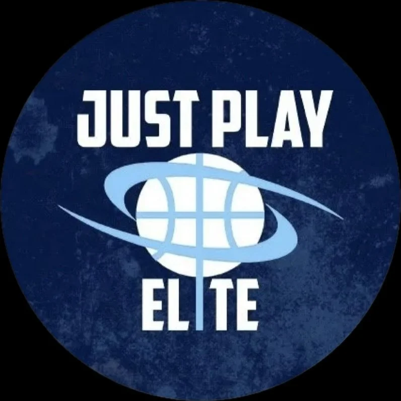Blue circular logo with the text 'Just Play Elite' and a stylized globe with orbiting swooshes.