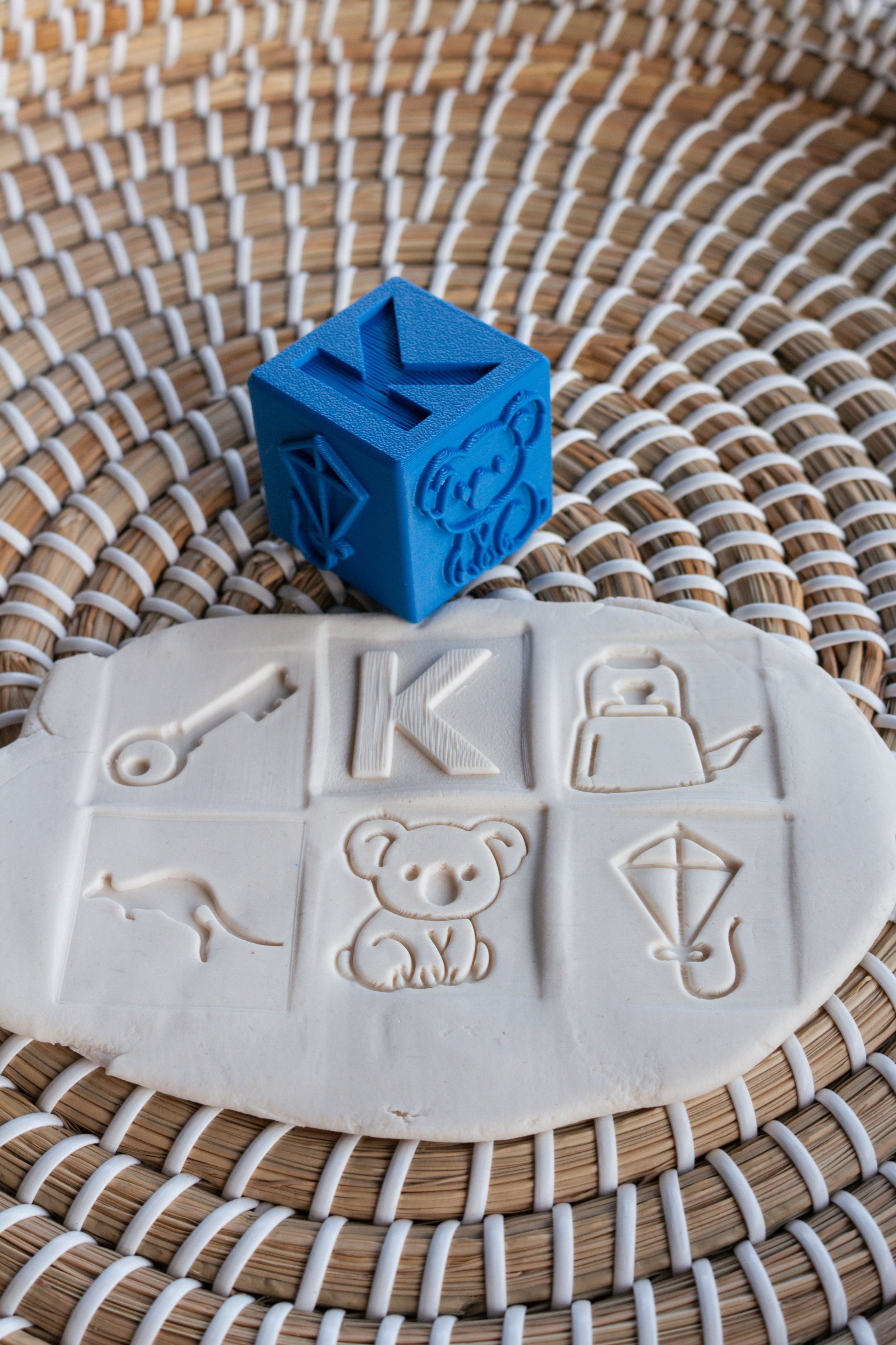 Playdoh Cube Stamp - The Letter "K"