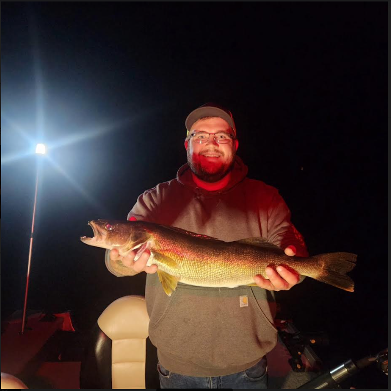 Austin with his PB walleye! 