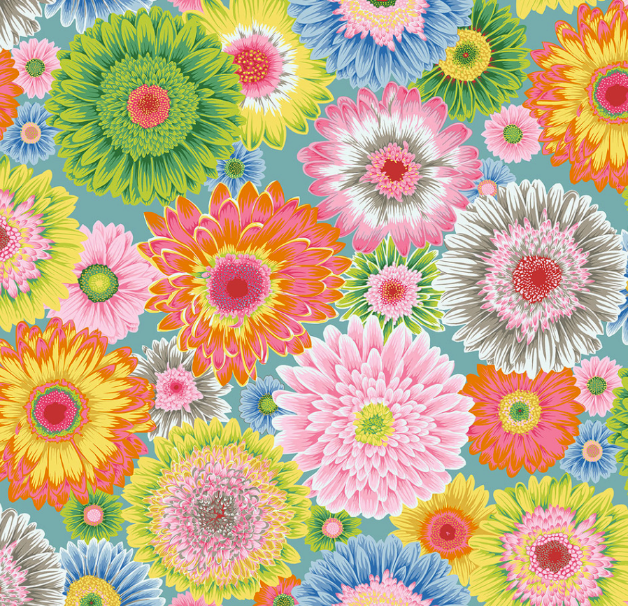 GERBERA DAISIES PASTEL Kaffe Fassett Collective