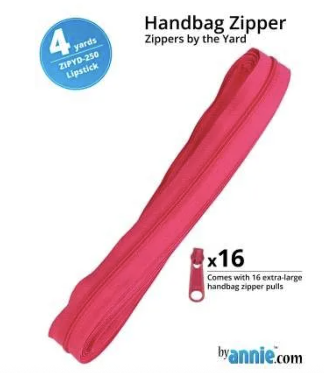 Lipstick Zipper By the Yard ByAnnie