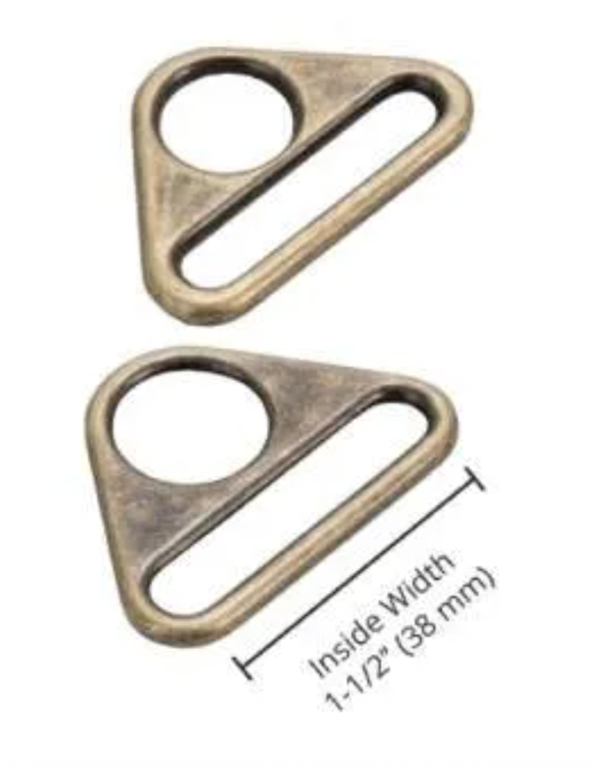 1.5” Antique Brass Triangle Ring