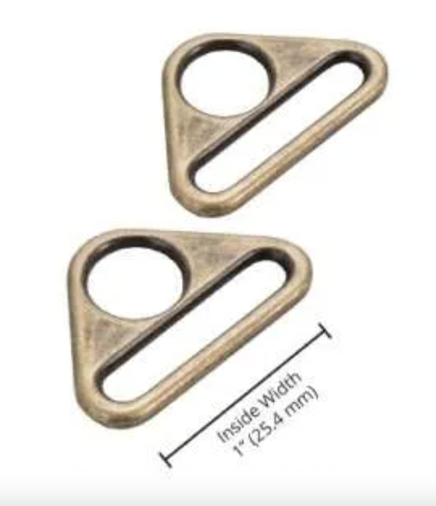 1" Antique Brass Triangle Ring