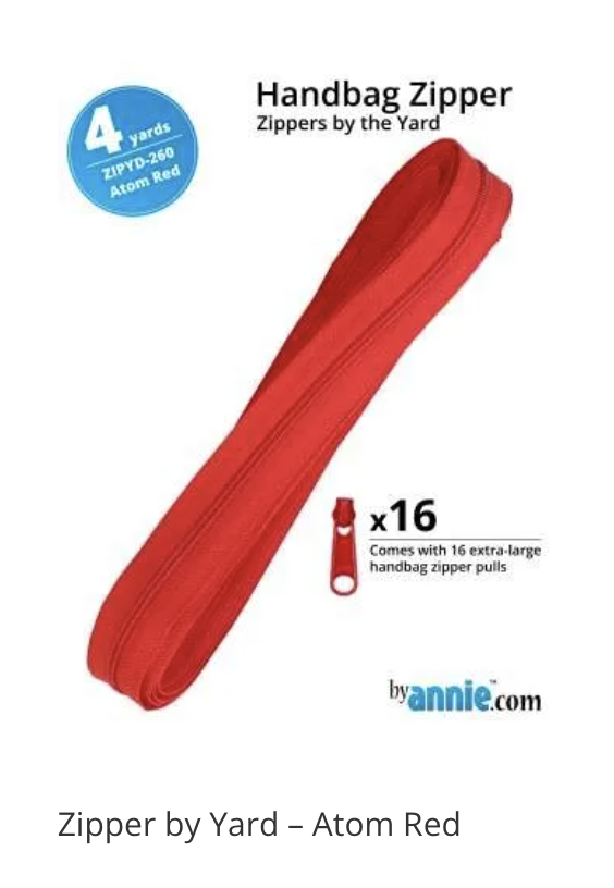Atom Red Zipper by the Yard ByAnnie