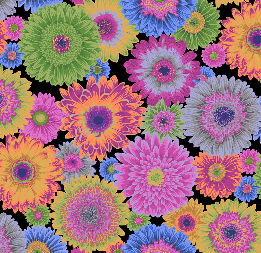 GERBERA DAISIES DARK Kaffe Fassett Collective