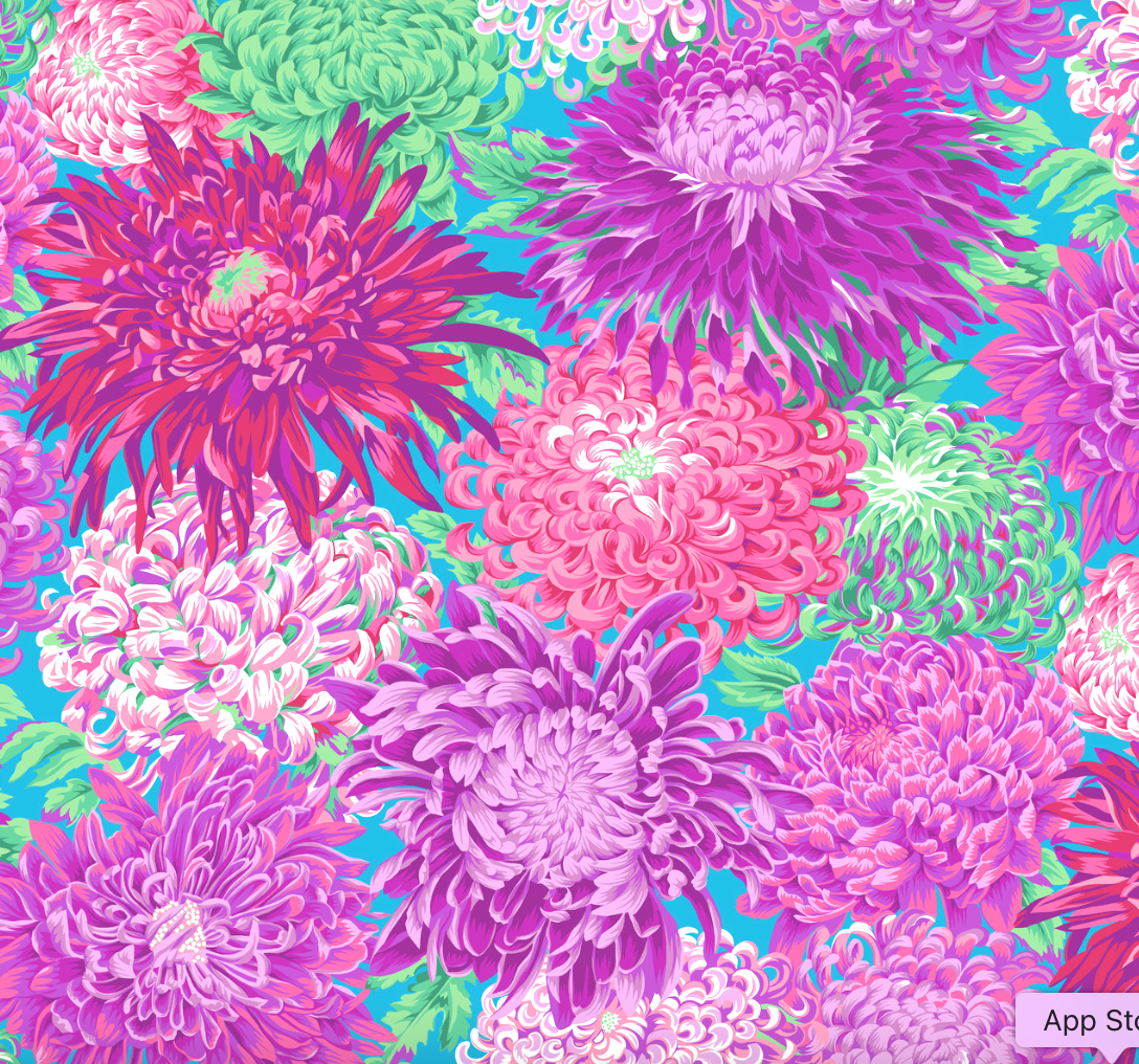 JAPANESE CHRYSANTHEMUM MAGENTA BACKING Kaffe Fassett Collective