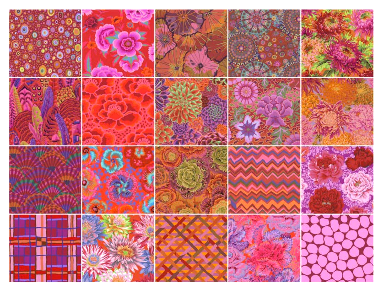 Ruby Charm Squares Pack by Kaffe Fassett