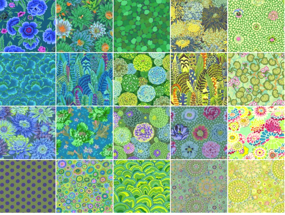 Charm Squares Pack Tidal by Kaffe Fassett