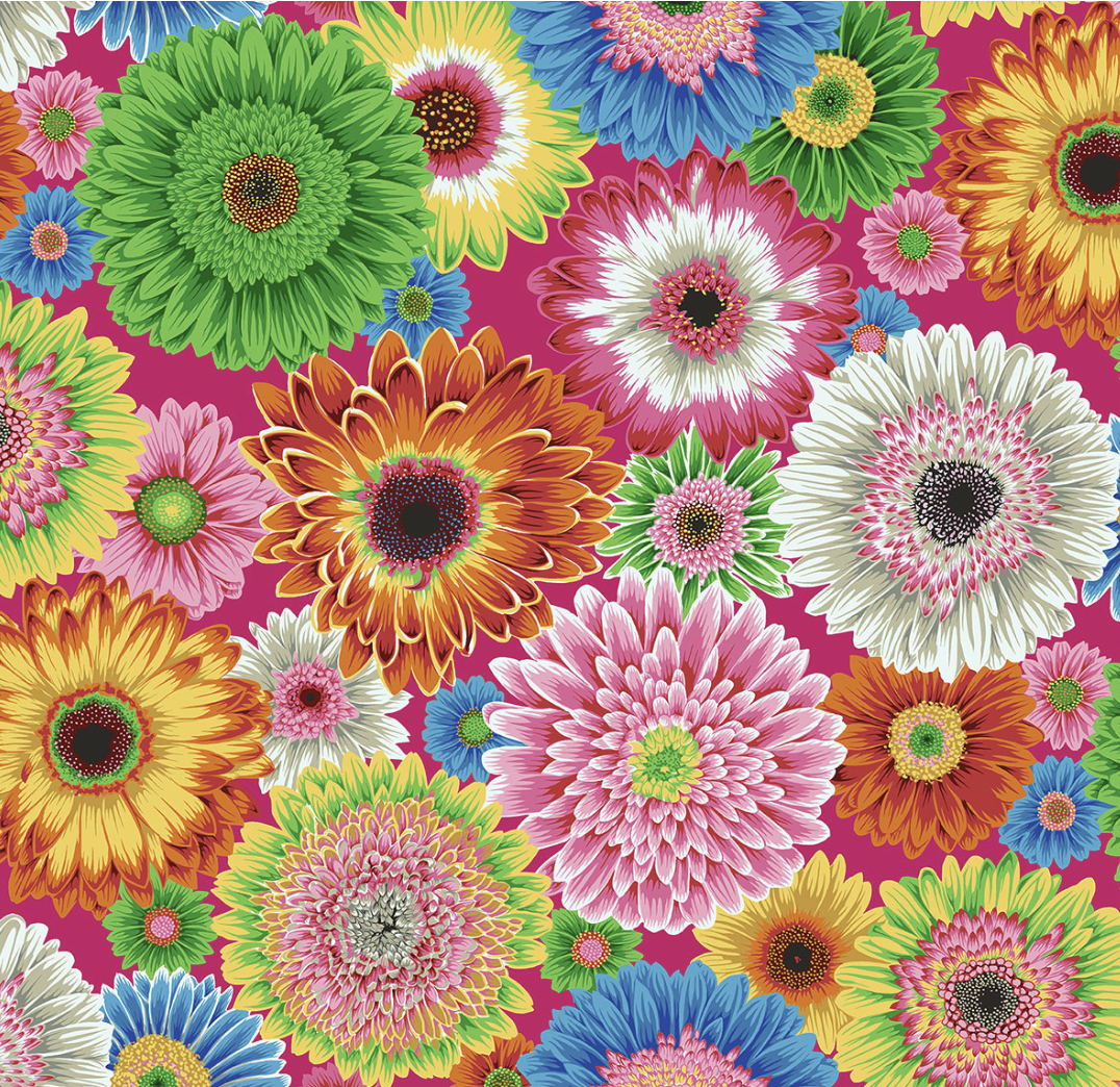 GERBERA DAISIES BRIGHT Kaffe Fassett Collective