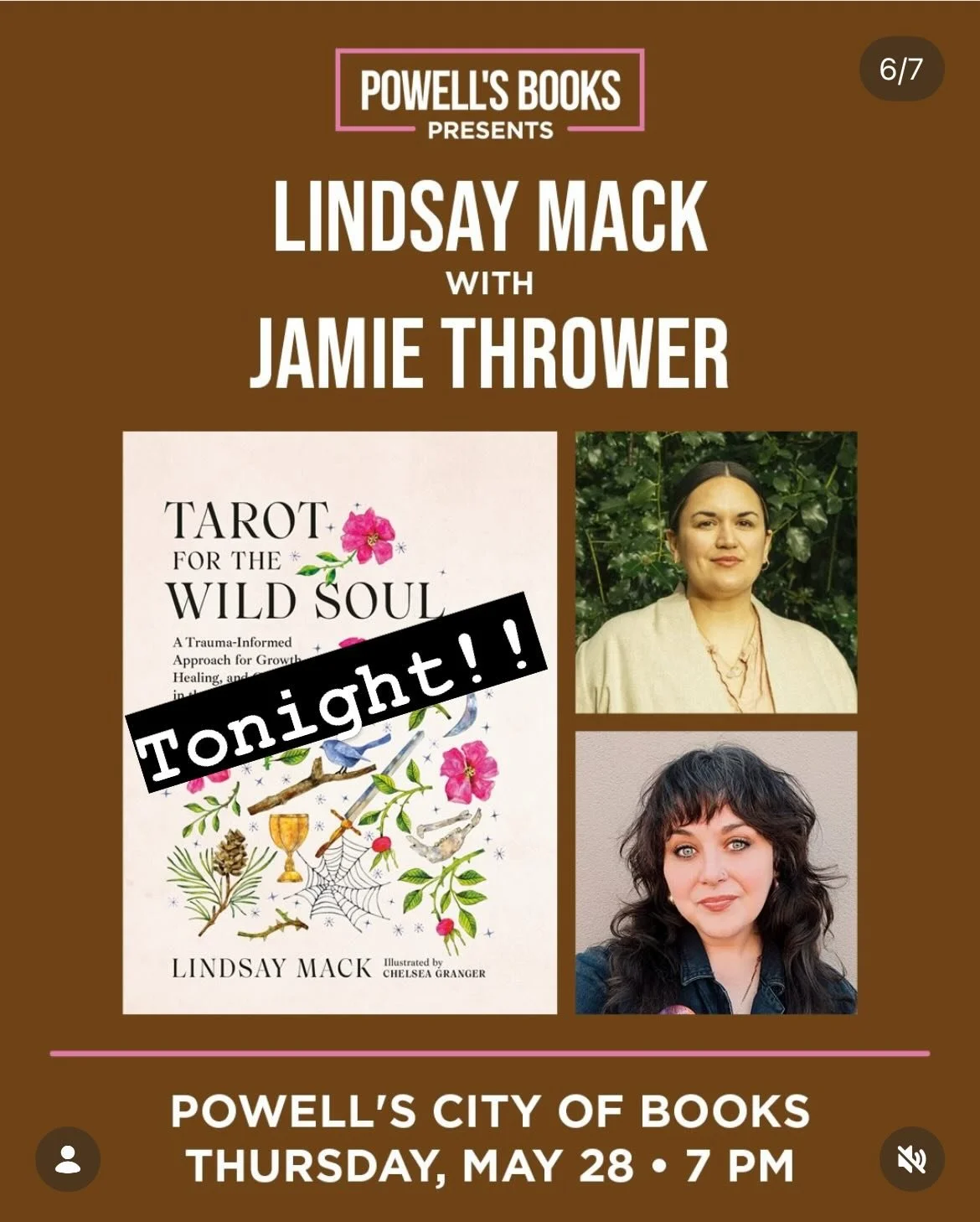 PORTLAND 🌸✨🌹🦉 Come out to @powellsbooks TONIGHT to see me and @queergriefclub in conversation for my book, Tarot for the Wild Soul! 7-8pm, no RSVP required! Cannot wait to see you!