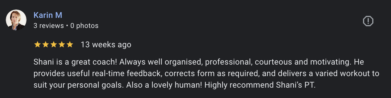 CSM Personal Training google review