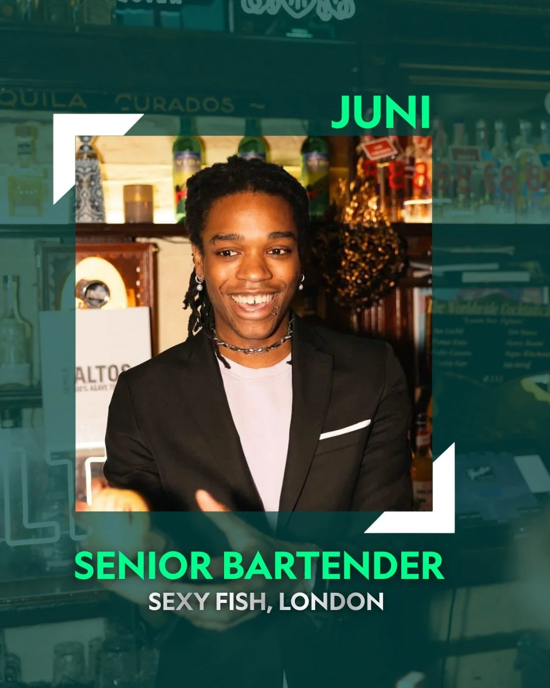 Meet Juni! 💚

Juni is a passionate bartender we got to meet during the YYY England Finals. 

He took home the top &lsquo;Mixologist&rsquo; prize and will be representing England in the competition&rsquo;s World Finals next year @worldycyw 

He is a 