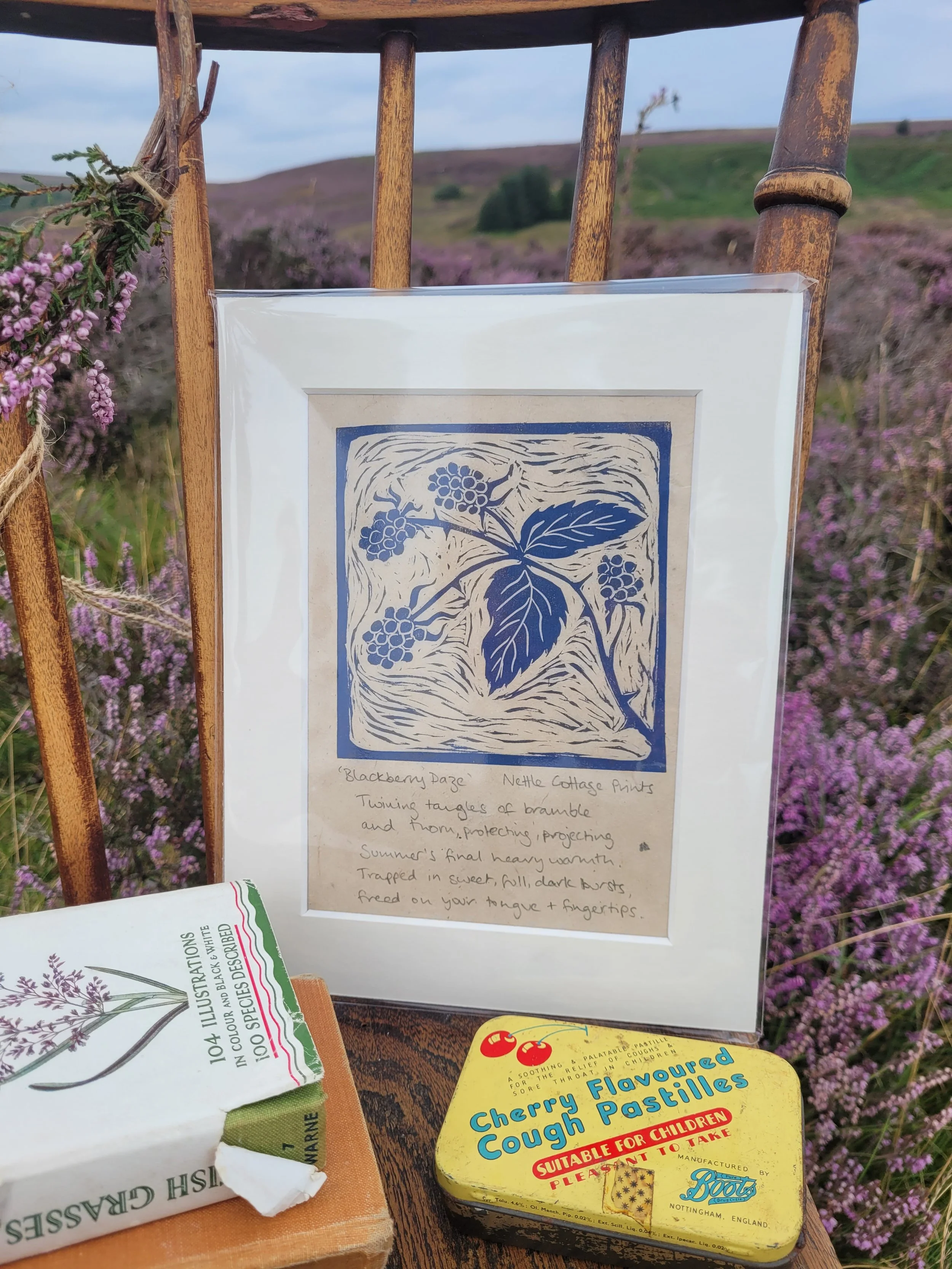 blackberry botanical folk print