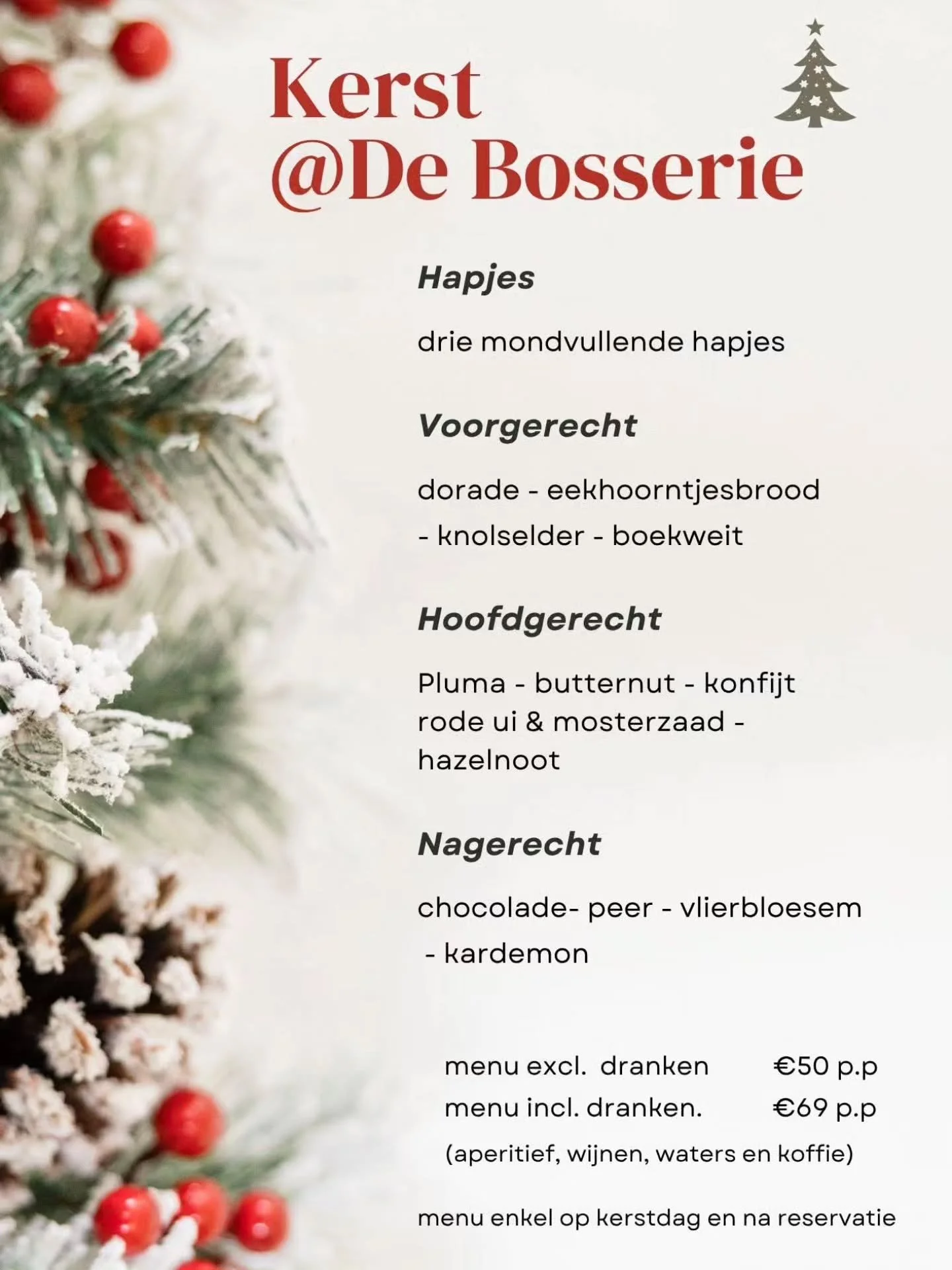 Kom genieten van een hartverwarmende menu en ontdek het smaken pallet van de winter op je bord. 🎄
aanvang om 12:00
(reserveren kan via telefonie, mail, messenger of instagram)