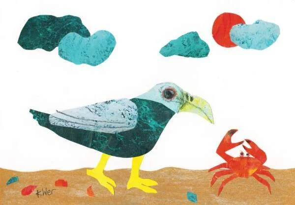 Hungrige Krähe, Collage, 15 x 10 cm cm, 70 Euro