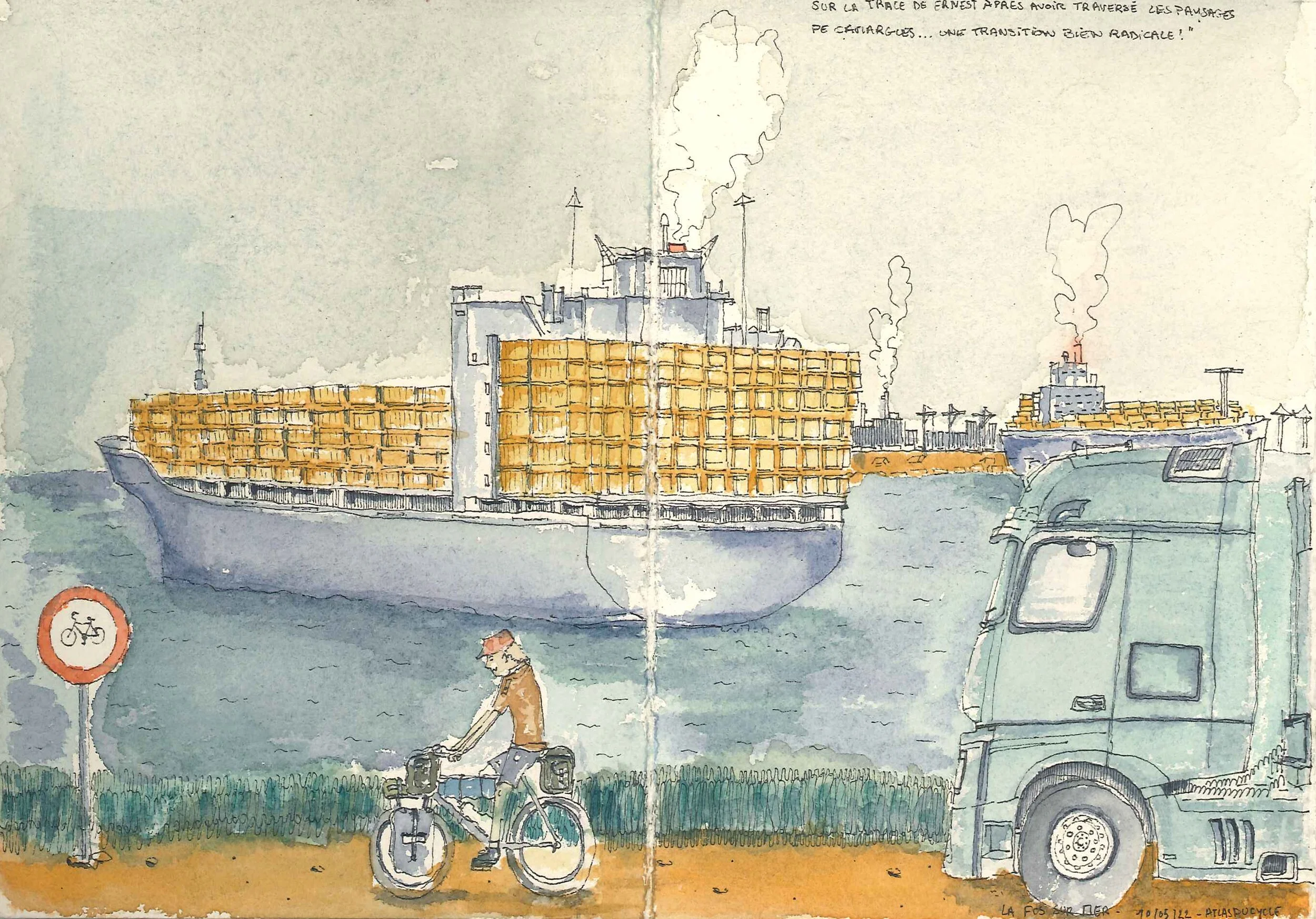 Timothé Girard  - Carnet d'aquarelle - Au bord de la méditerranée - Abécedaire du voyage à velo.jpg