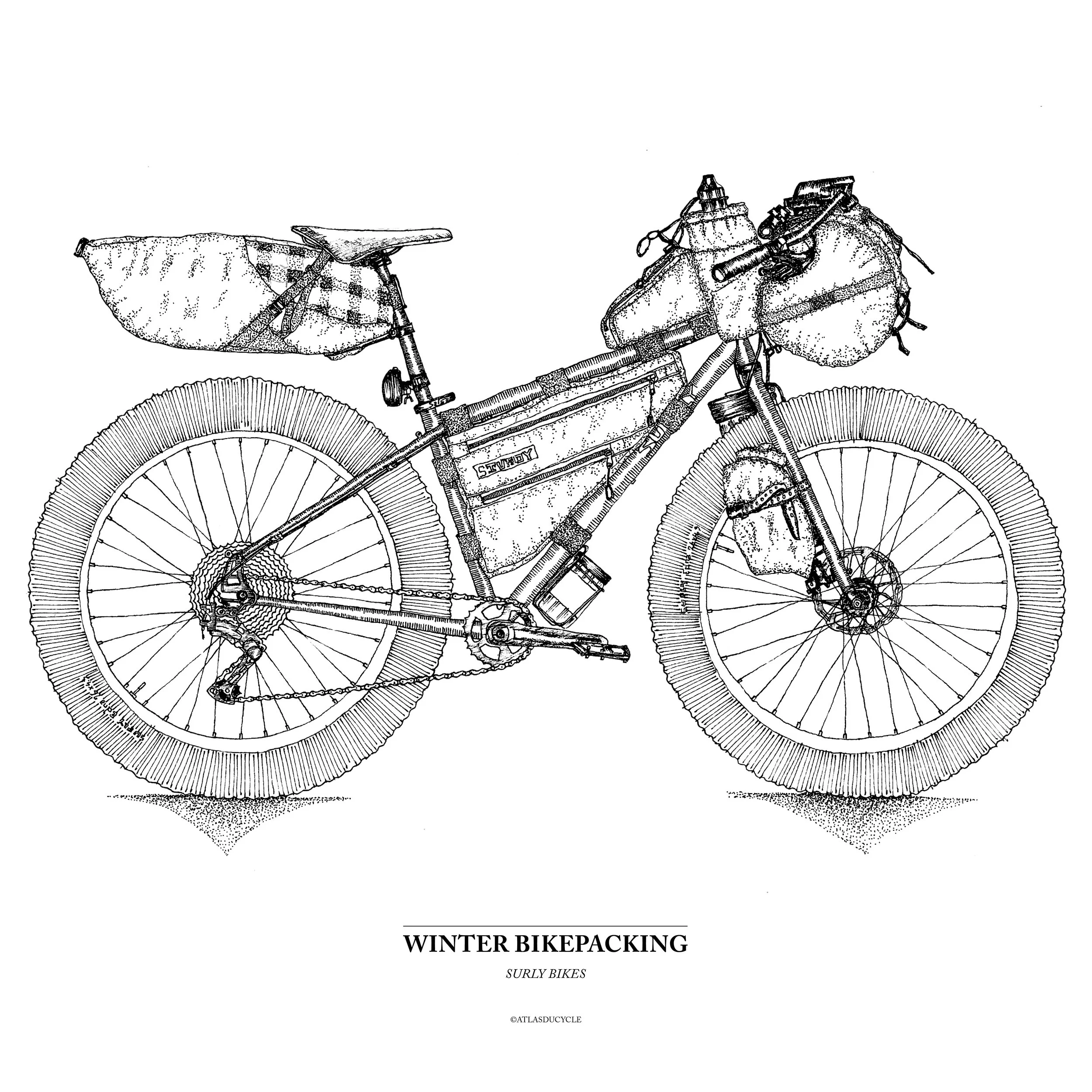 Timothé Girard - Atlas du cycle - Ilustration - 15 Ways To Go Bikepacking - Bikepacking Winter Bikepacking.jpg