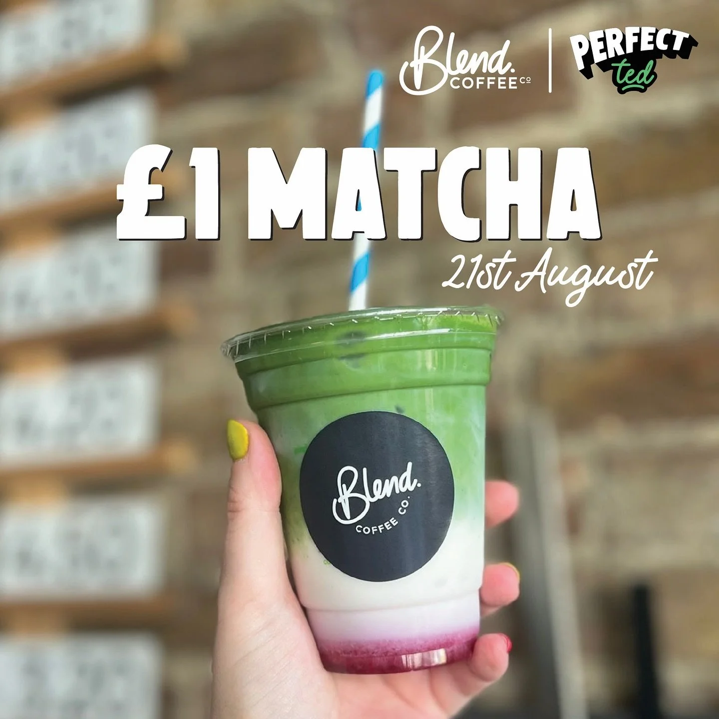STOP SCROLLING 👋
Yes you read it right.. on Thursday 21st August we’re partnering with @perfecttedenergy to bring you a days worth of £1 Matcha! 💚
T&Cs: First 100 customers at each store. Applies to regular hot and iced matcha onl