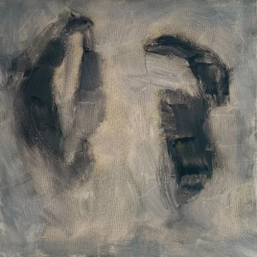 grey toned abstract painting