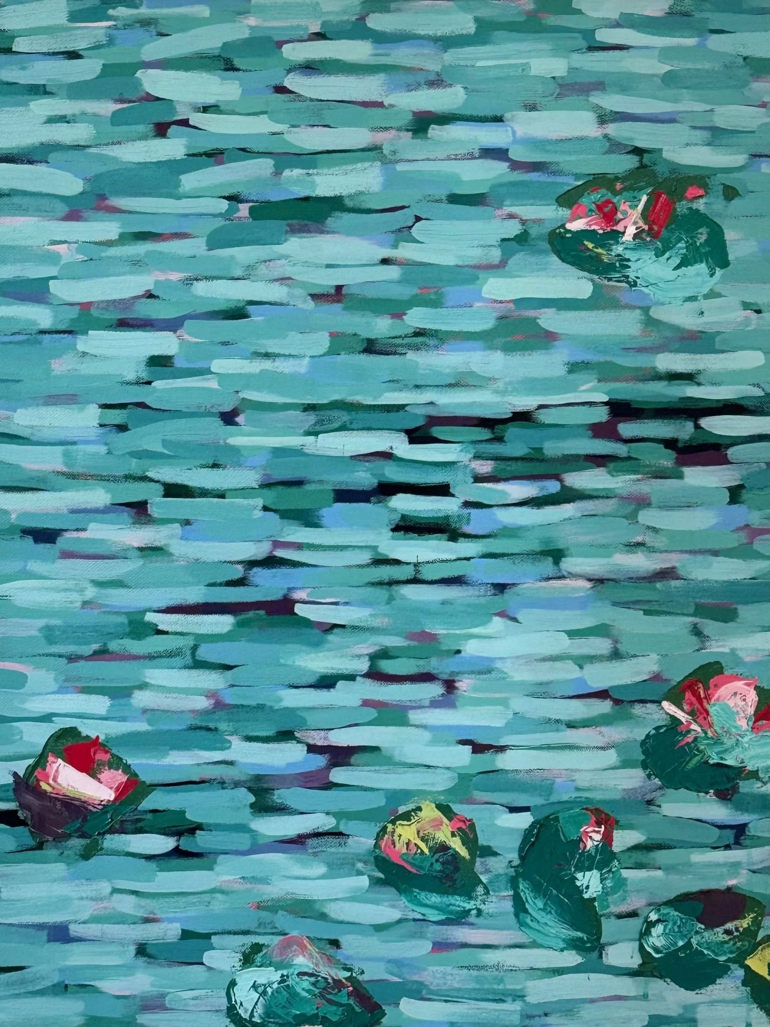 Waterway, 2018. Acrylic and oil on canvas - 76 x 61 x 3 cms / 30 x 24 x 1 .5"