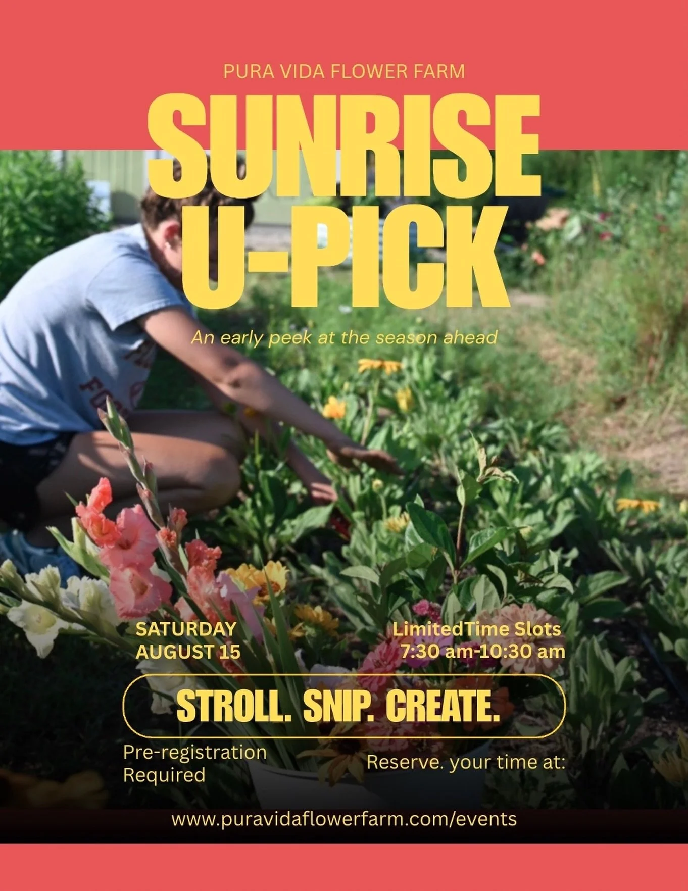 S U N R I S E  U-PICK 🌅

Our fall flowers are starting to trickle in, and we&rsquo;re inviting you to experience the farm at one of our favorite times of day. Beat the heat and enjoy the fields basking in that early morning light. ☀️

🐛 EARLY BIRD 