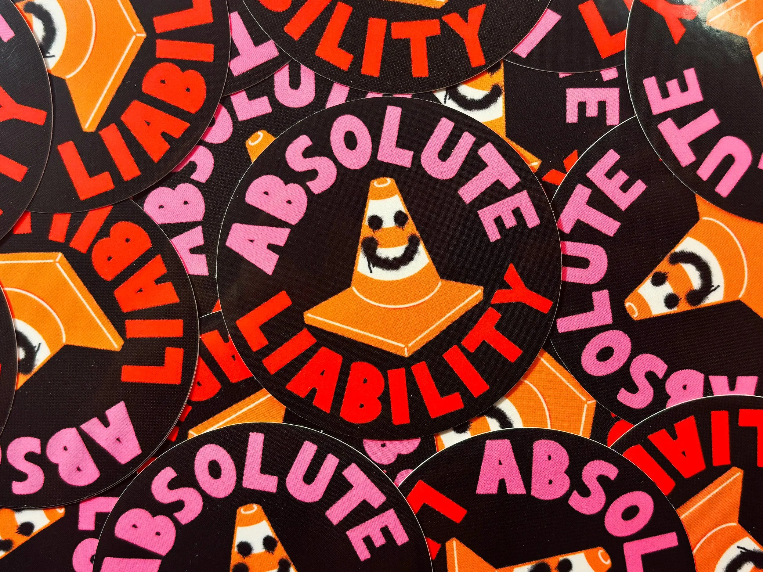 Absolute Liability - Smiley Traffic Cone Sticker