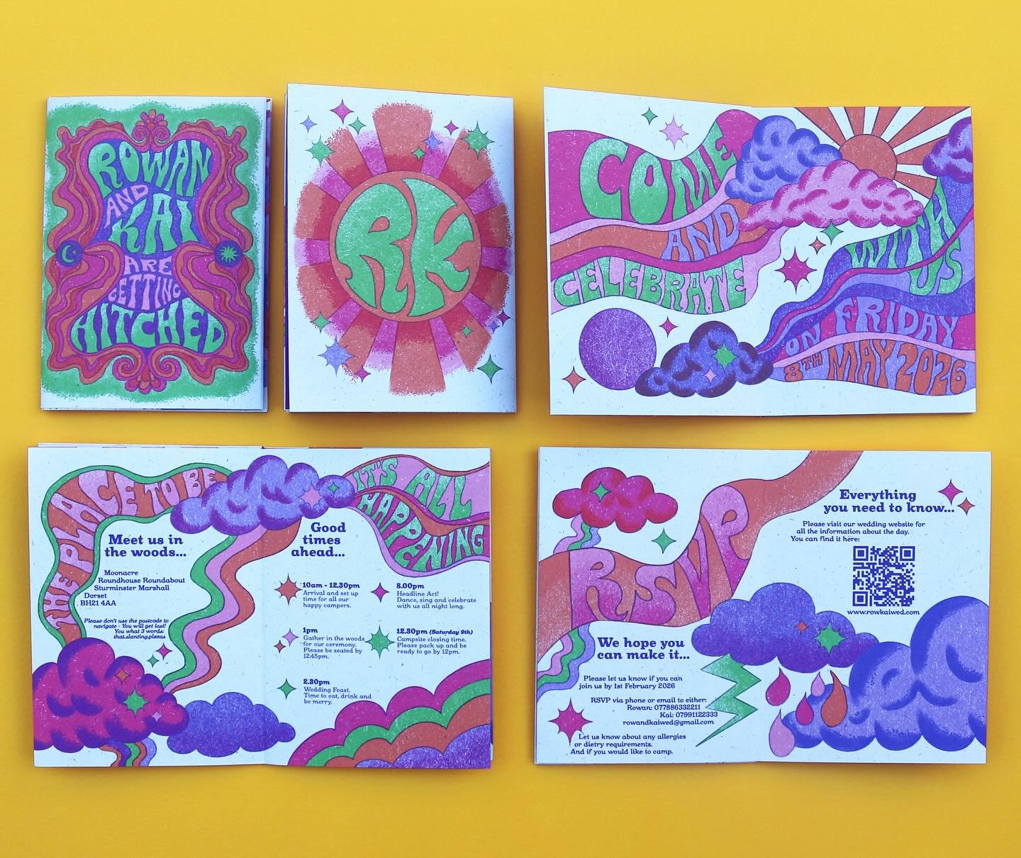 🌸🌞 The Woodstock Collection 🌛🌼

It&rsquo;s definitely outdoor wedding weather this week! Our Woodstock collection was created with sunny, bohemian, festival-feel weddings and events in mind.

This invitation is a zine style booklet that folds out
