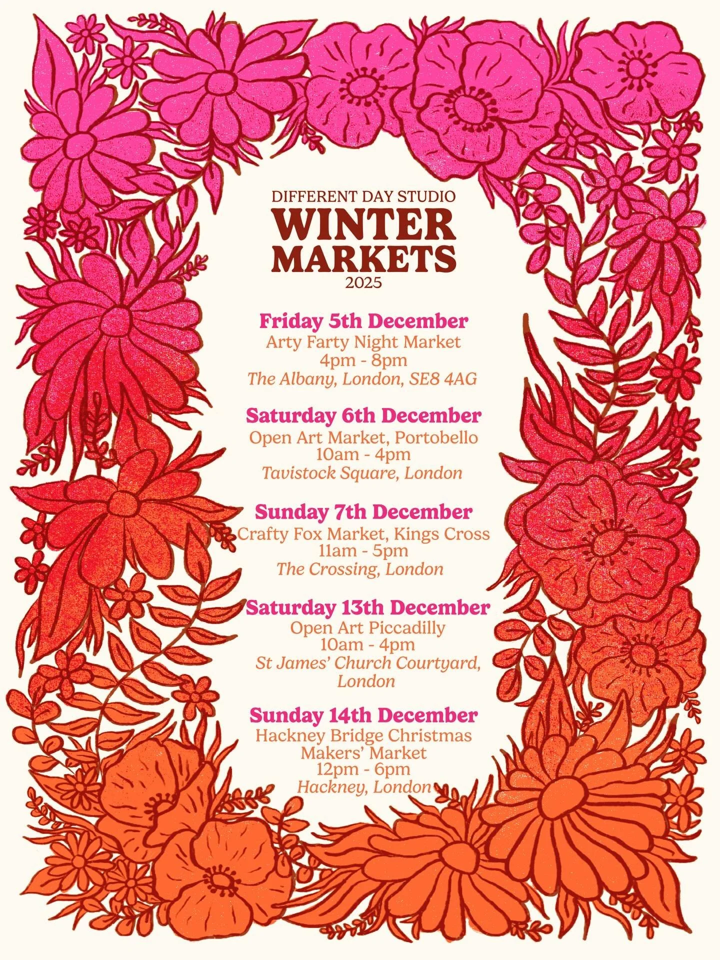 💖 December Markets 💖 

These are the last remaining markets of the year - all in London, so please come and say hi if you&rsquo;re around! 

If you can&rsquo;t make it in person, all our Christmas cards and other fun things are available to buy on 