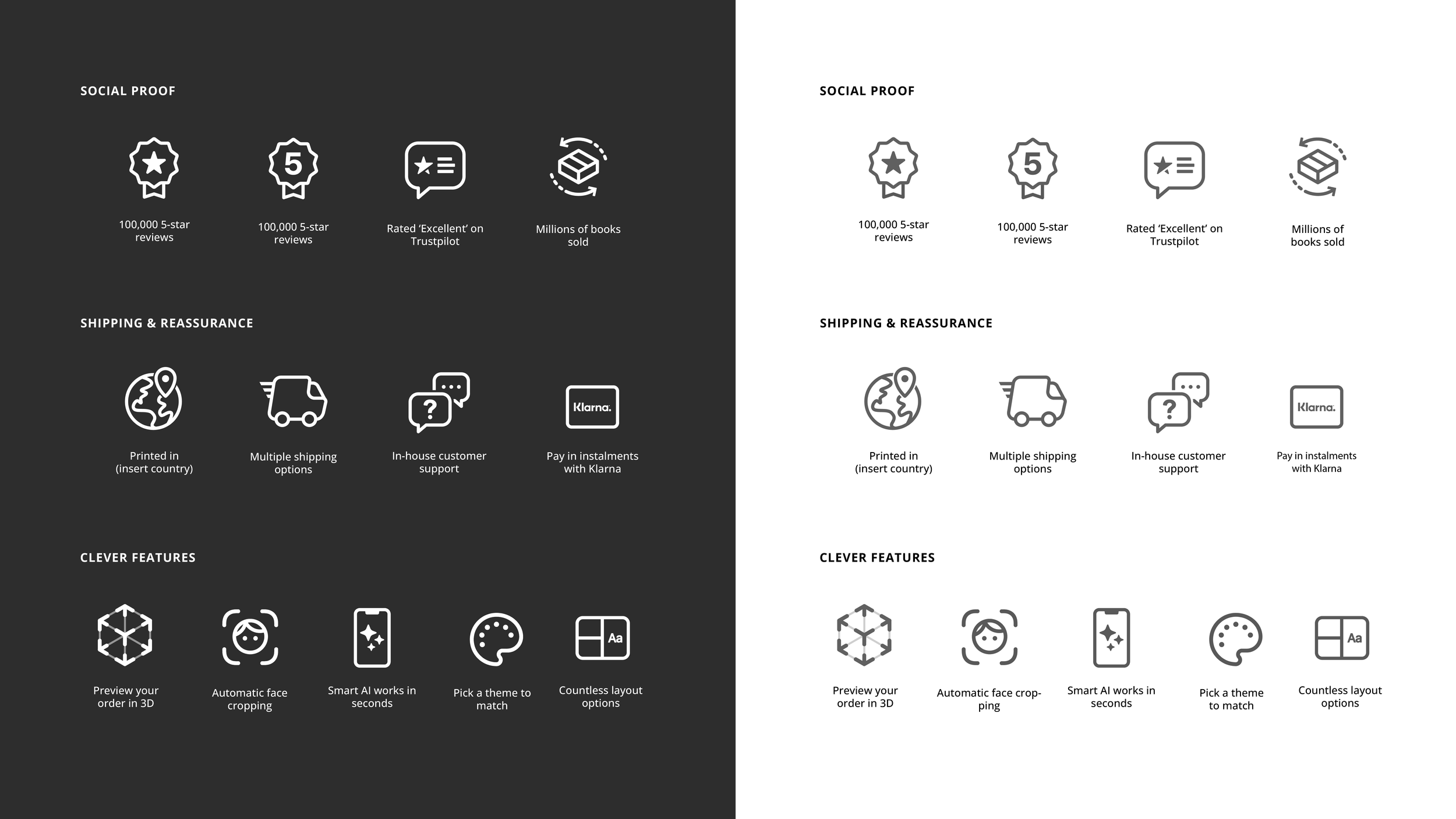 Popsa | Email Iconography 
Designed icons extending the Popsa email iconography system. Final assets were refined collaboratively and are still in use today.